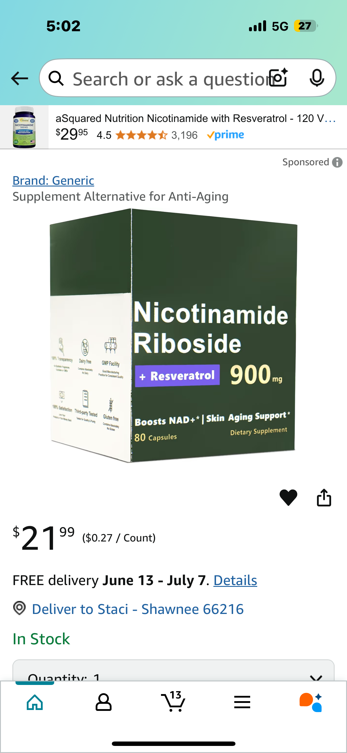 Nicotinamide Riboside Supplement Alternative for Anti-Aging