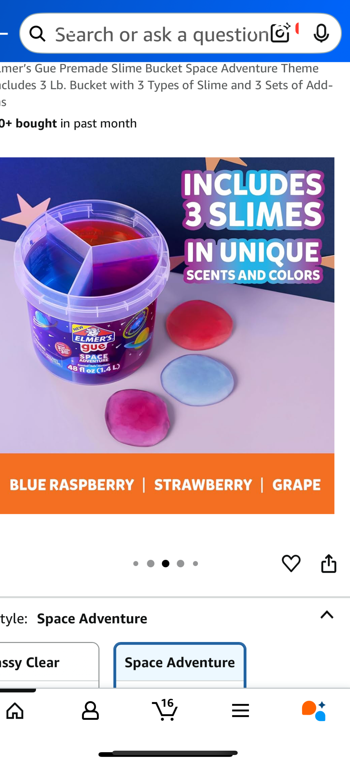 2 buckets Elmer’s Glue Premade Slime Bucket Space Adventure Theme Includes 3 Lb. Bucket with 3 Types of Slime and 3 Sets of Add-ins