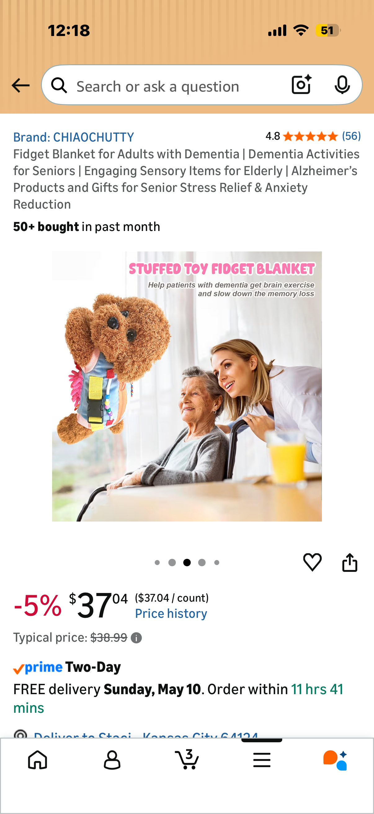 Fidget Blanket for Adults with Dementia | Dementia Activities for Seniors | Engaging Sensory Items for Elderly | Alzheimer’s Products and Gifts for Senior Stress Relief & Anxiety Reduction