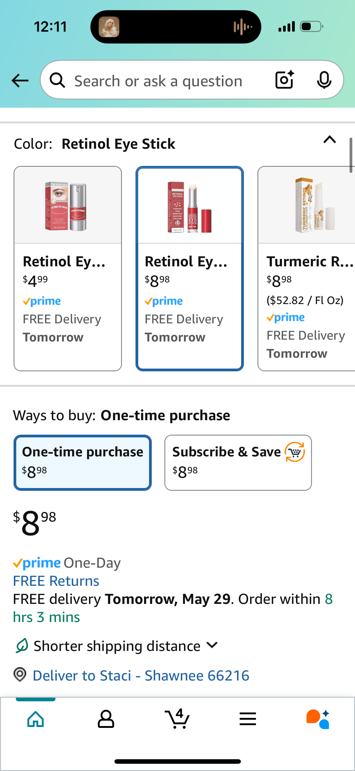 Retinol Eye Stick with Collagen,Hyaluronic Acid for Dark Circle, Wrinkles,Eye Balm Moisturizes Anti Aging,Visible Results in 3-4 Weeks, Retinol Eye Cream For Puffiness and Bags Reduces Fine Lines