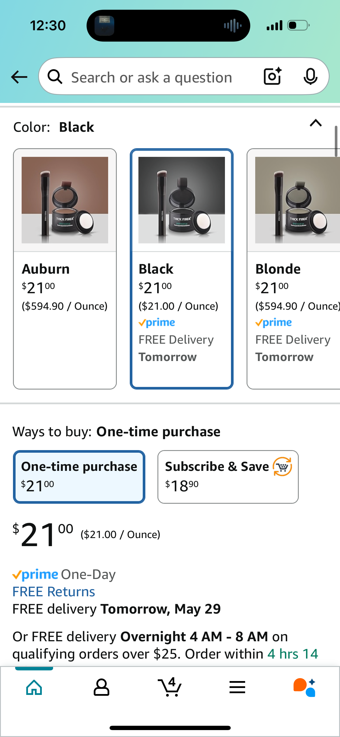 Root Touch Up Powder THICK FIBER Hair Loss Concealer Set Black for Women Thinning Hair Water & Sweat Resistant, for Thinning Hair, Includes Brush