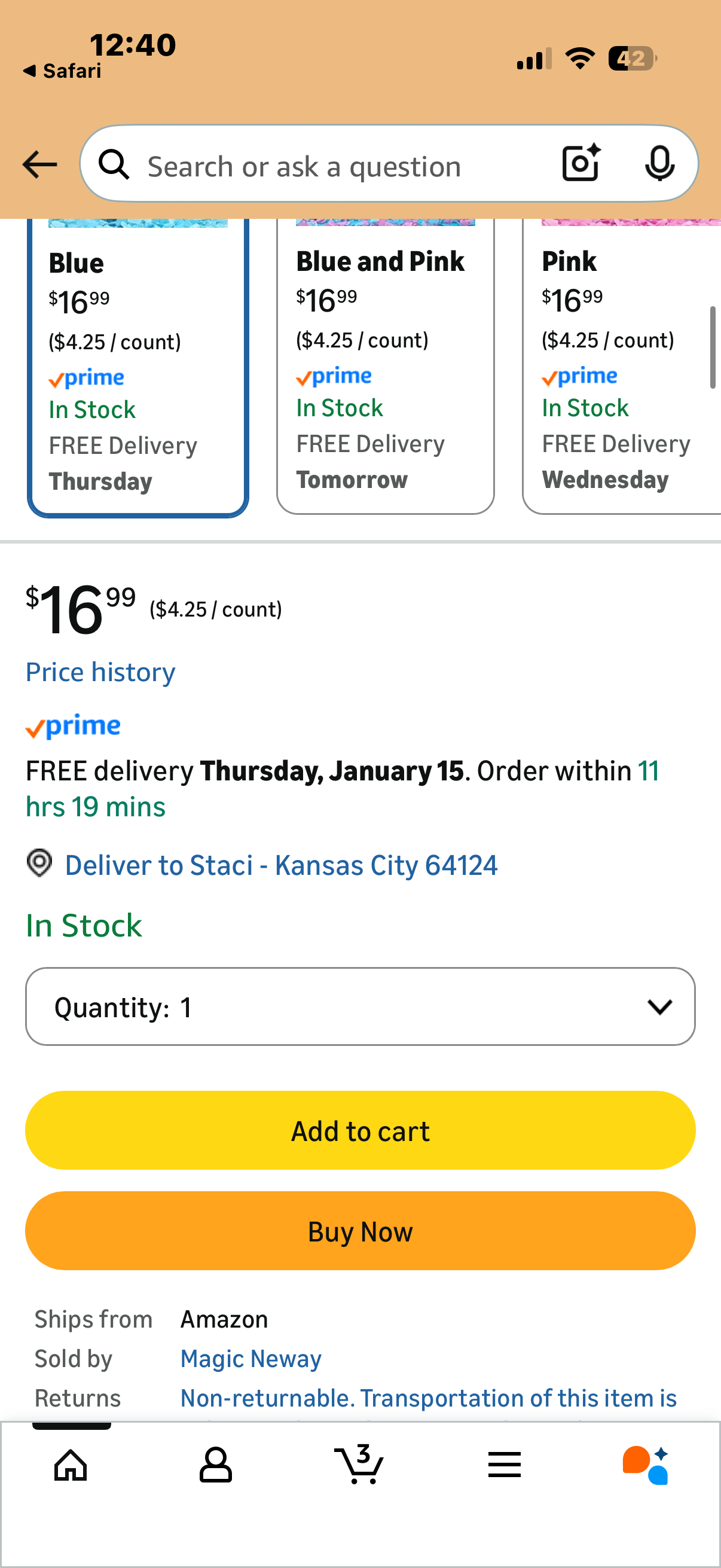 Gender Reveal Confetti Cannon, 4 Pack Biodegradable Blue Confetti Paper with Cornstarch Powder, Confetti Blaster for Boy Gender Reveal, Party Poppers, Blue