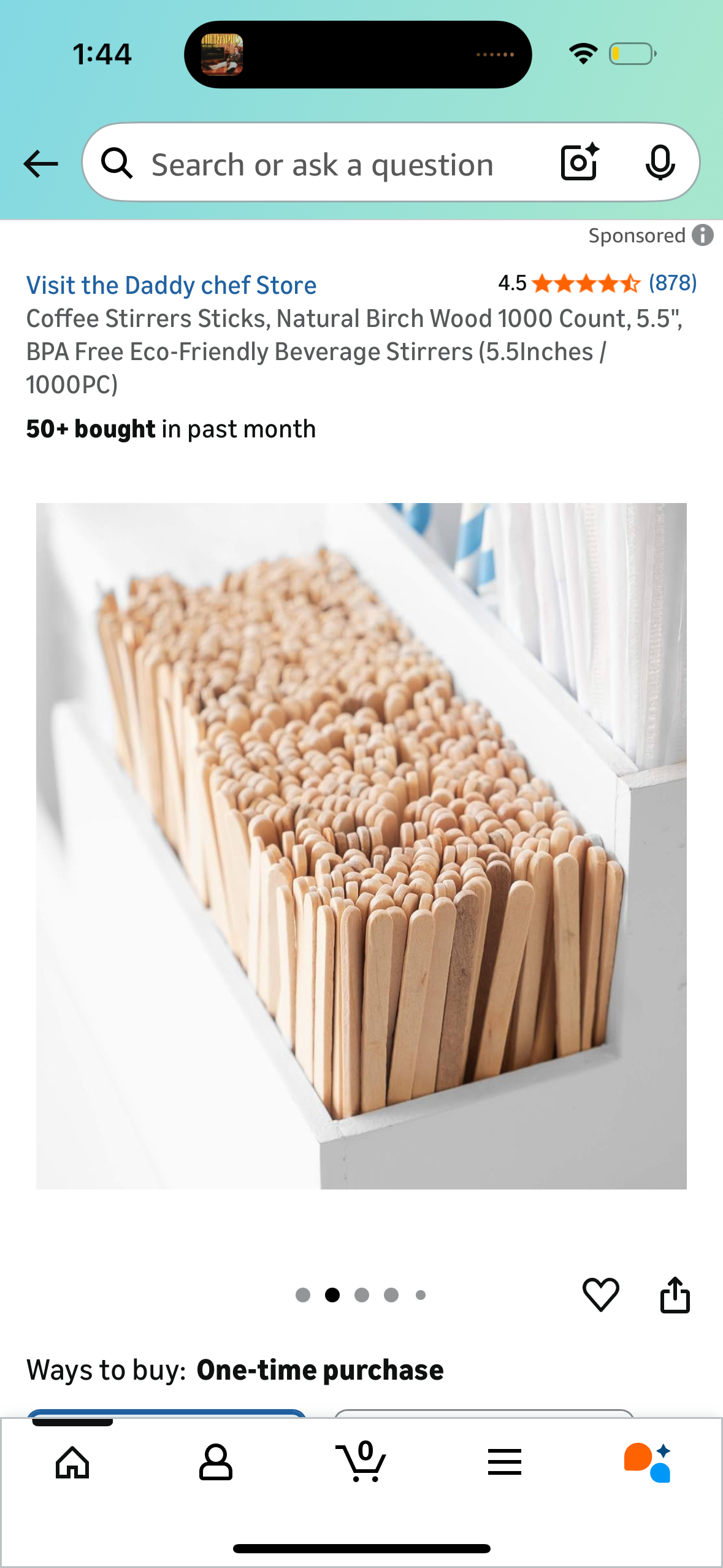 Coffee Stirrers Sticks, Natural Birch Wood 1000 Count, 5.5", BPA Free Eco-Friendly Beverage Stirrers (5.5Inches / 1000PC)