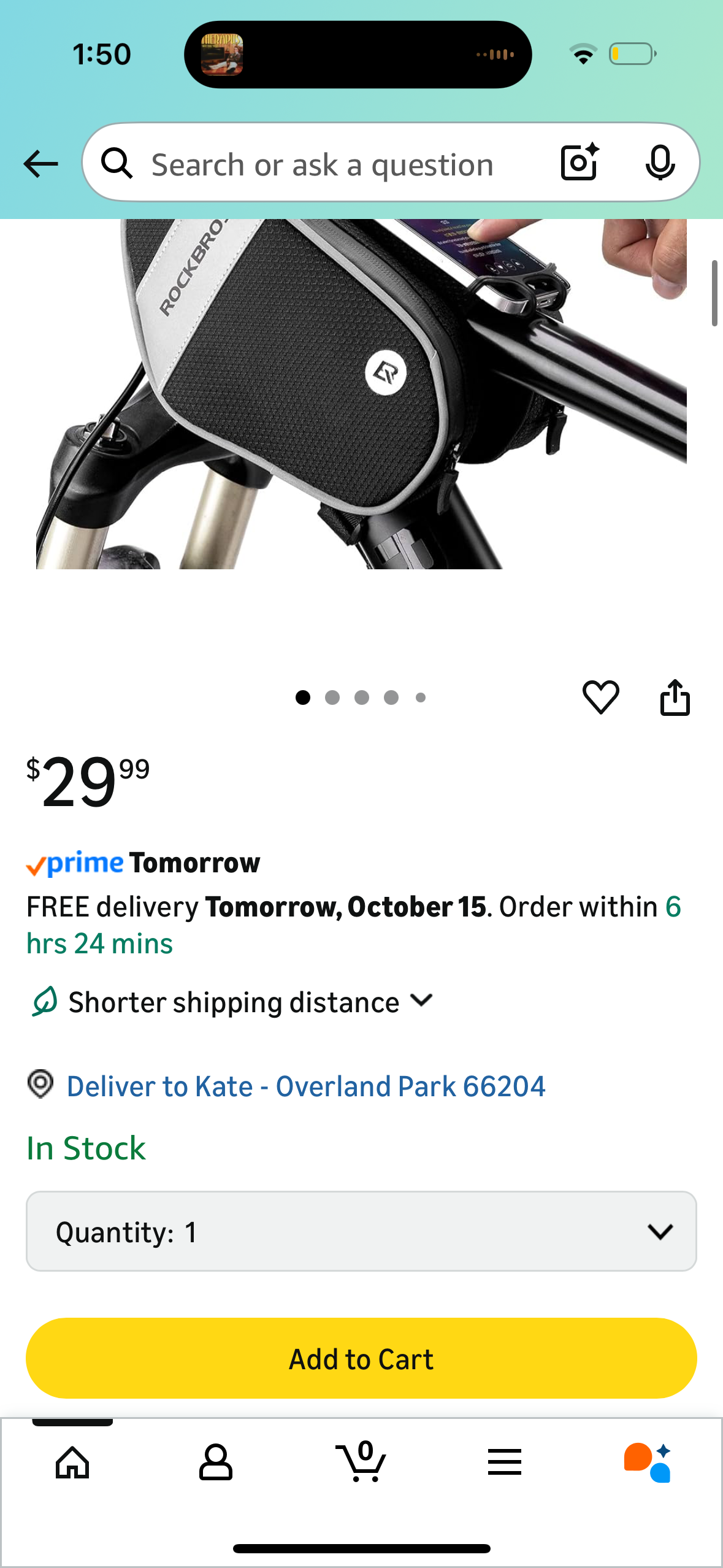 ROCKBROS Bike Front Frame Bag Top Tube Bike Phone Mount Bag Waterproof Bicycle Handlebar Cycling Accessories Pouch with 360° Rotation Phone Holder Fit Smartphone Below 6.7''