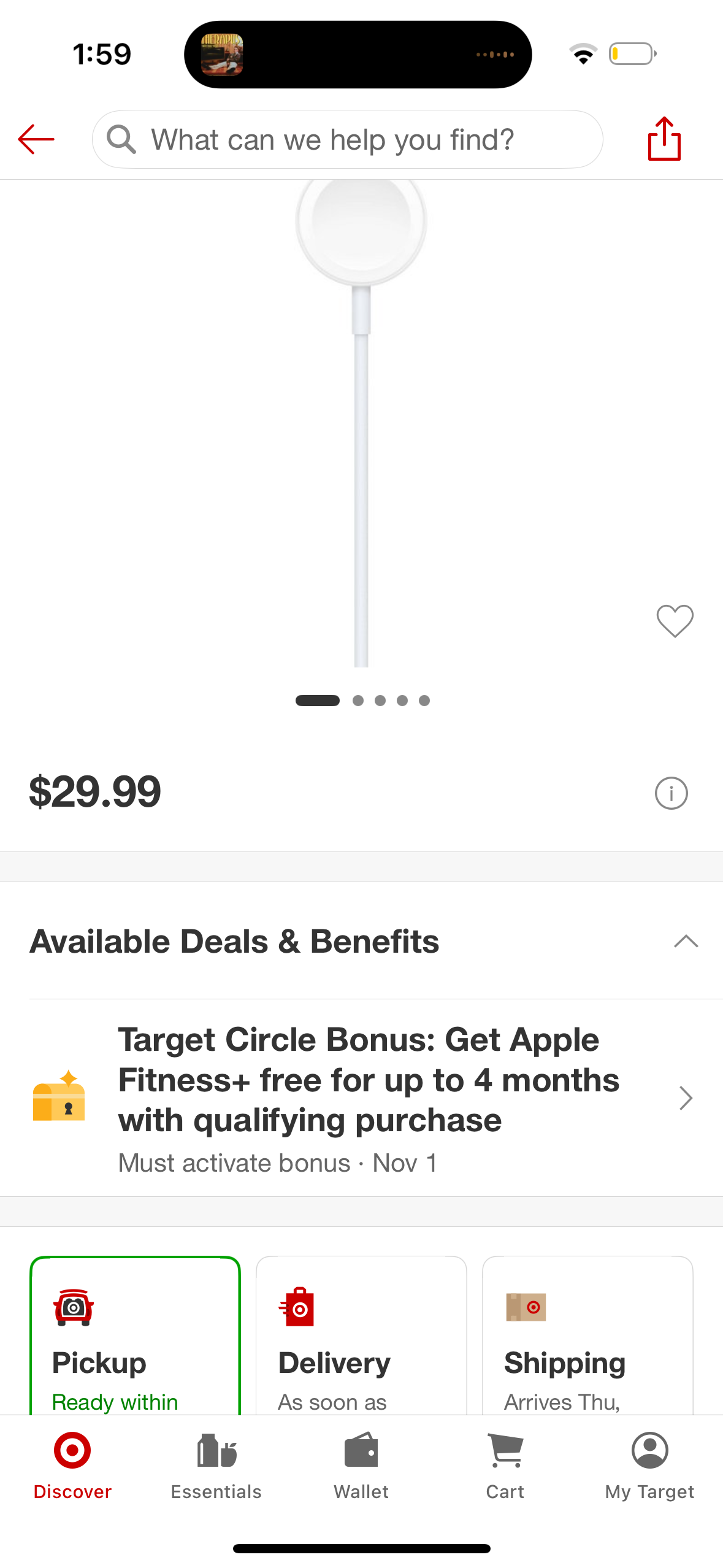 Apple Watch Magnetic Fast Charger to USB-C Cable (1m)