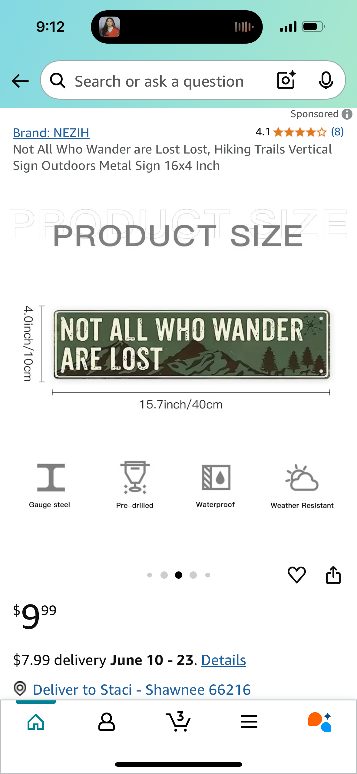 Not All Who Wander are Lost Lost, Hiking Trails Vertical Sign Outdoors Metal Sign 16x4 Inch