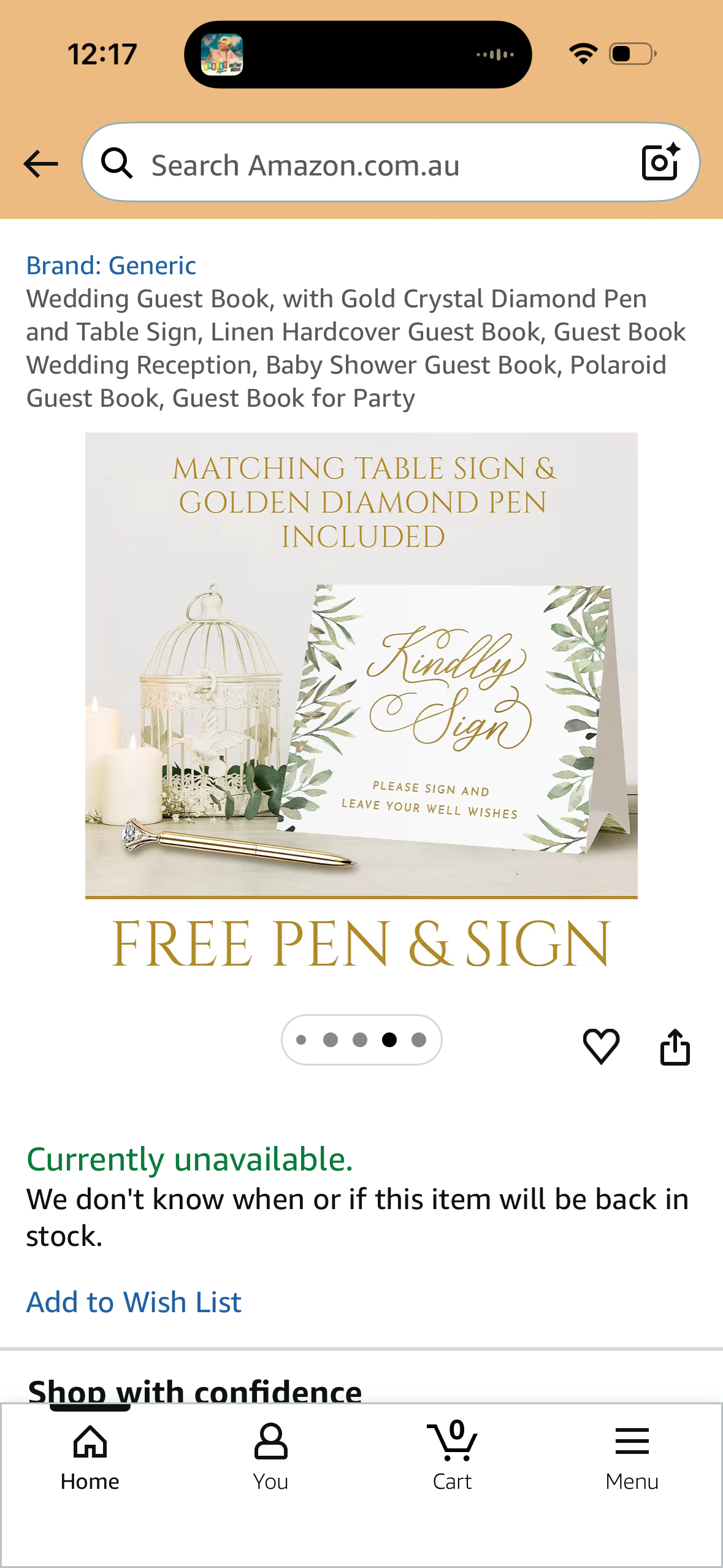 Wedding Guest Book, with Gold Crystal Diamond Pen and Table Sign, Linen Hardcover Guest Book, Guest Book Wedding Reception, Baby Shower Guest Book, Polaroid Guest Book, Guest Book for Party