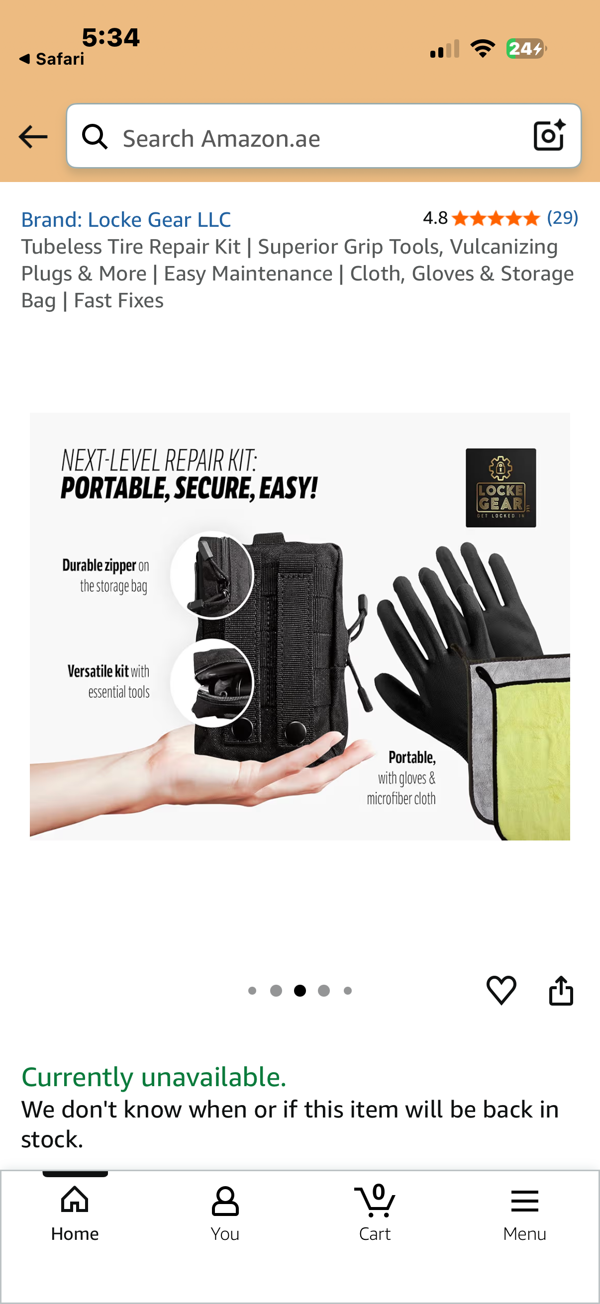 Locke Gear LLC Tubeless Tire Repair Kit | Superior Grip Tools, Vulcanizing Plugs & More | Easy Maintenance | Cloth, Gloves & Storage Bag | Fast Fixes