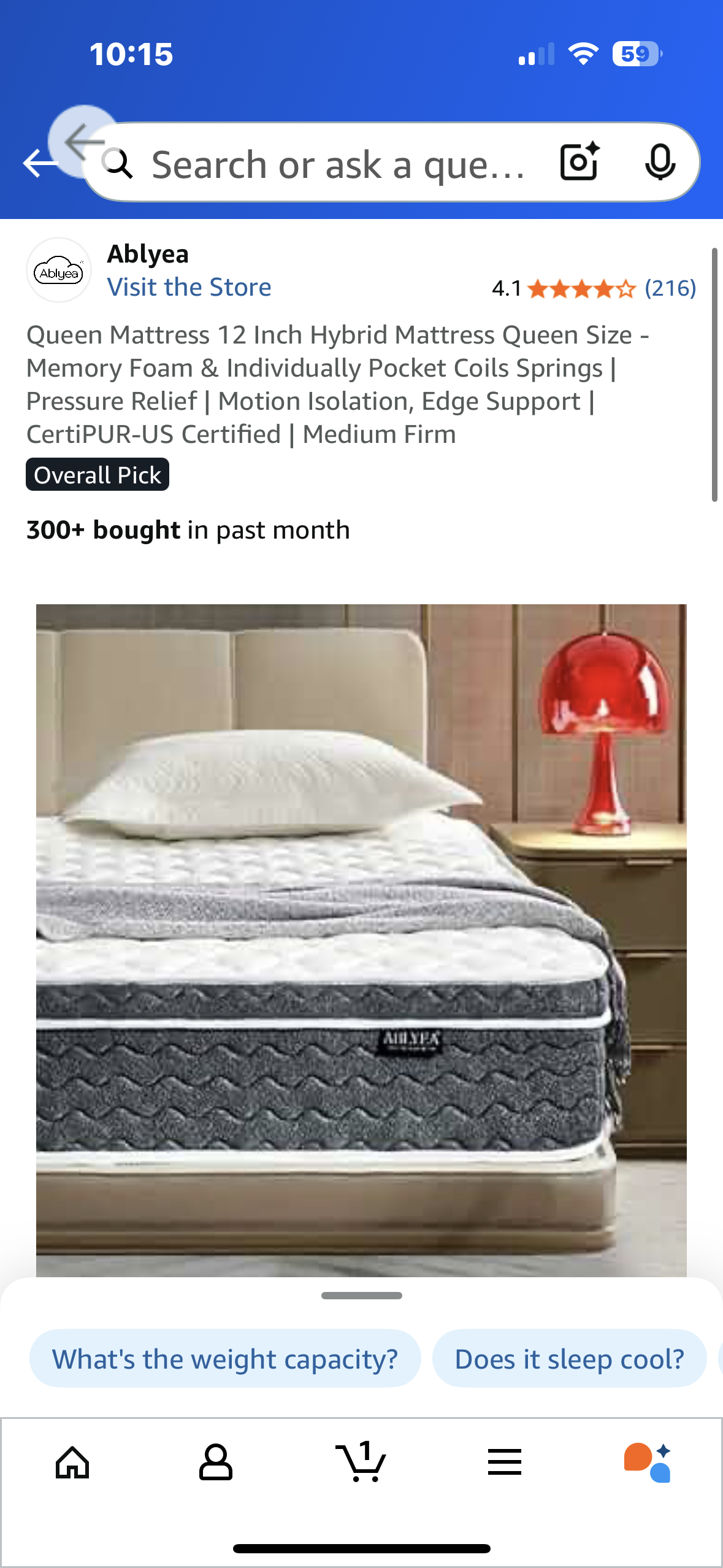 Queen Size Mattress, 12” (B1092)