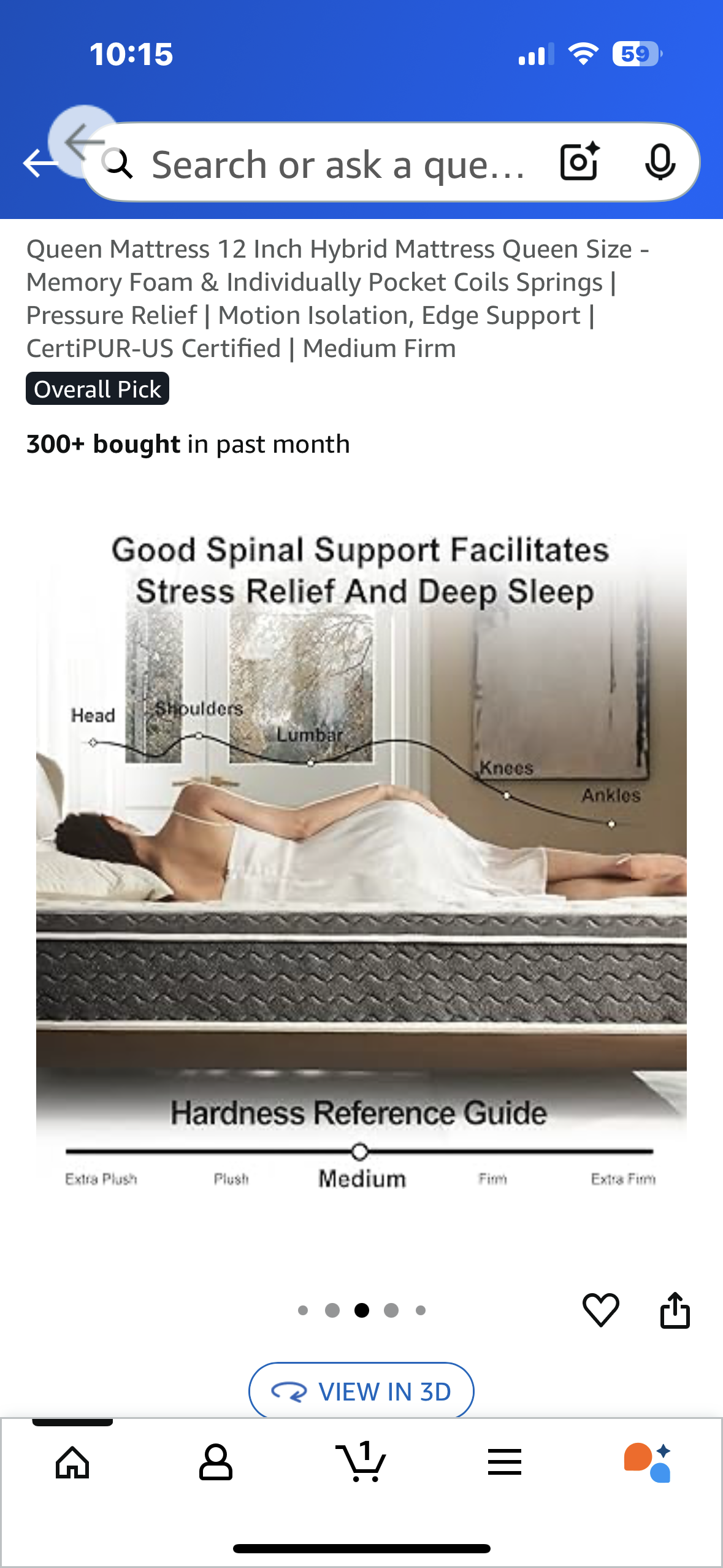 Queen Size Mattress, 12” (B1092)