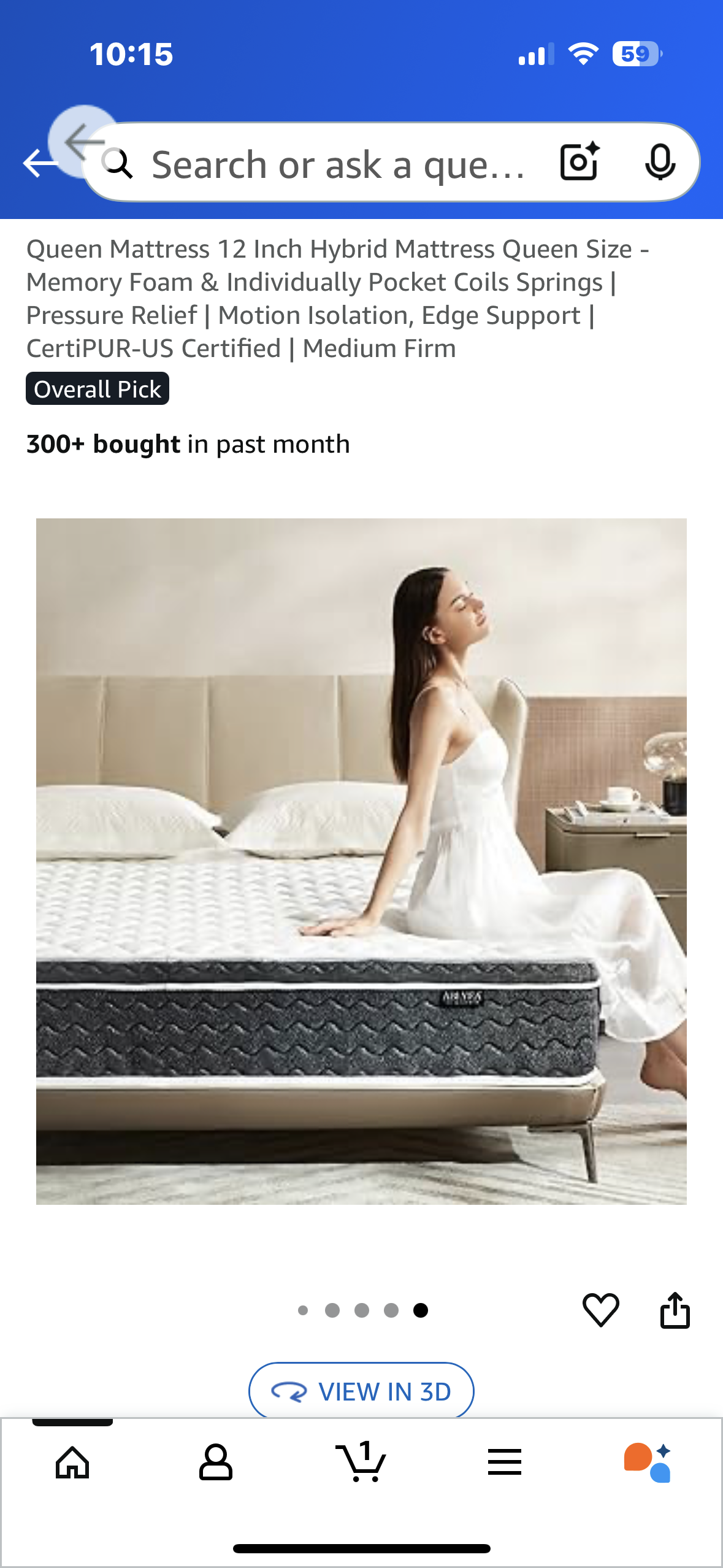 Queen Size Mattress, 12” (B1092)