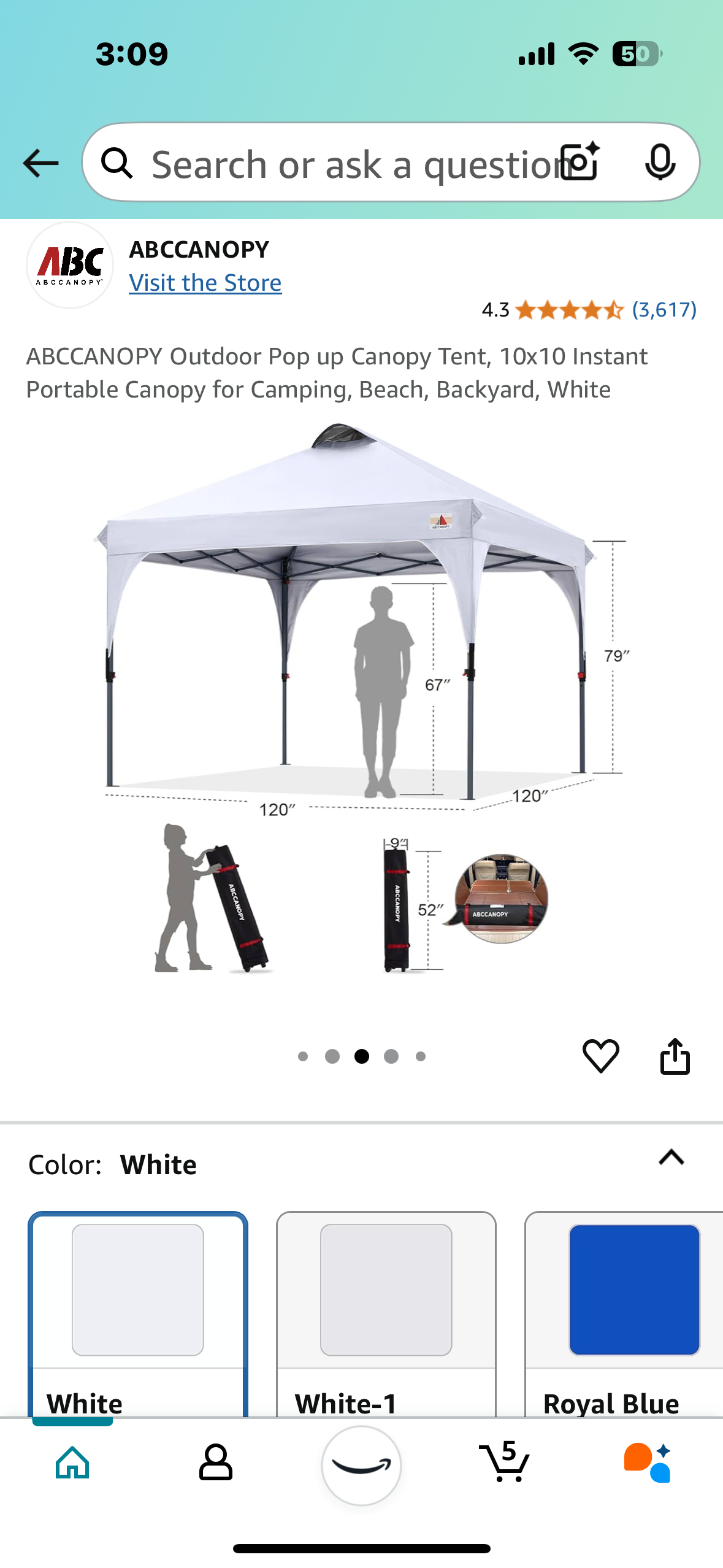 New - ABC Pop Up Canopy 10’x 10’ (G701)