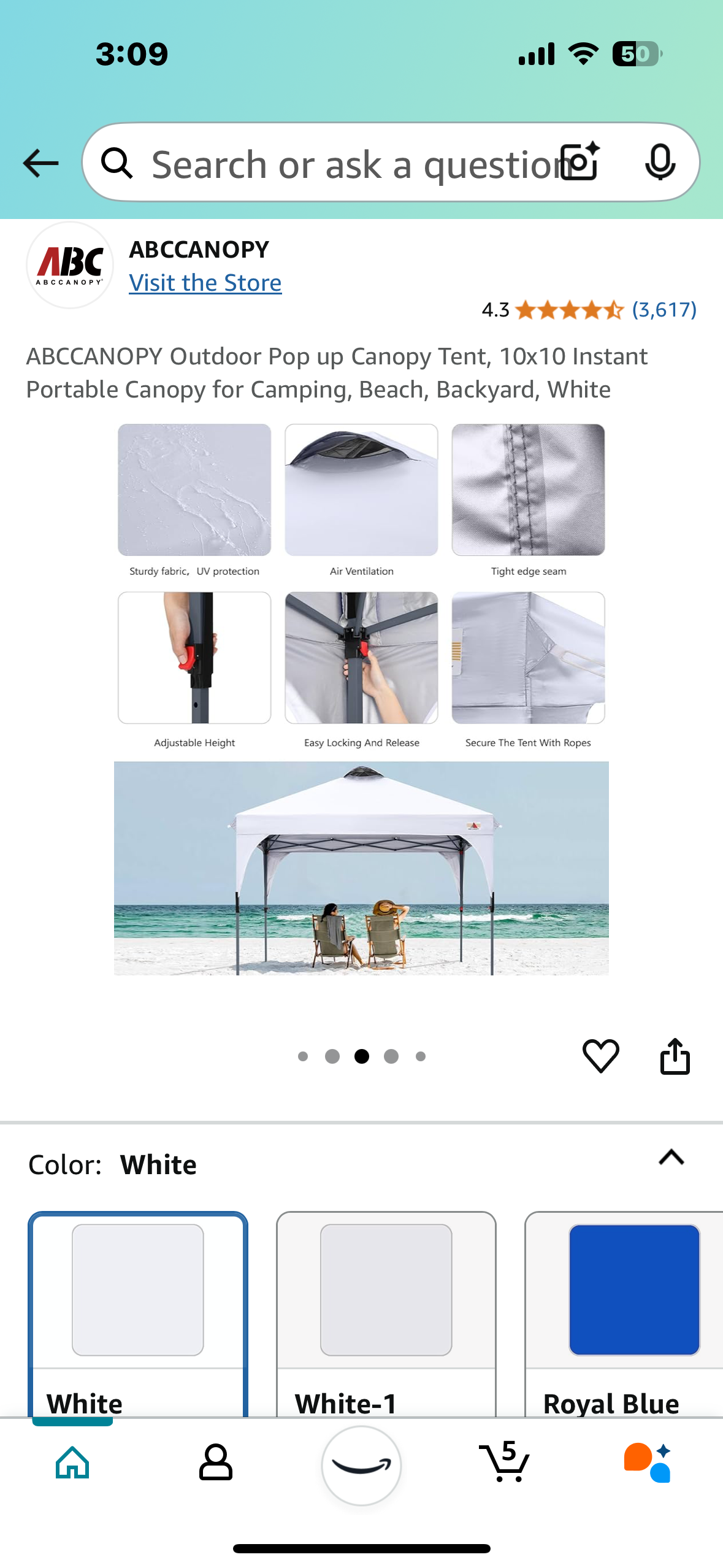 New - ABC Pop Up Canopy 10’x 10’ (G701)