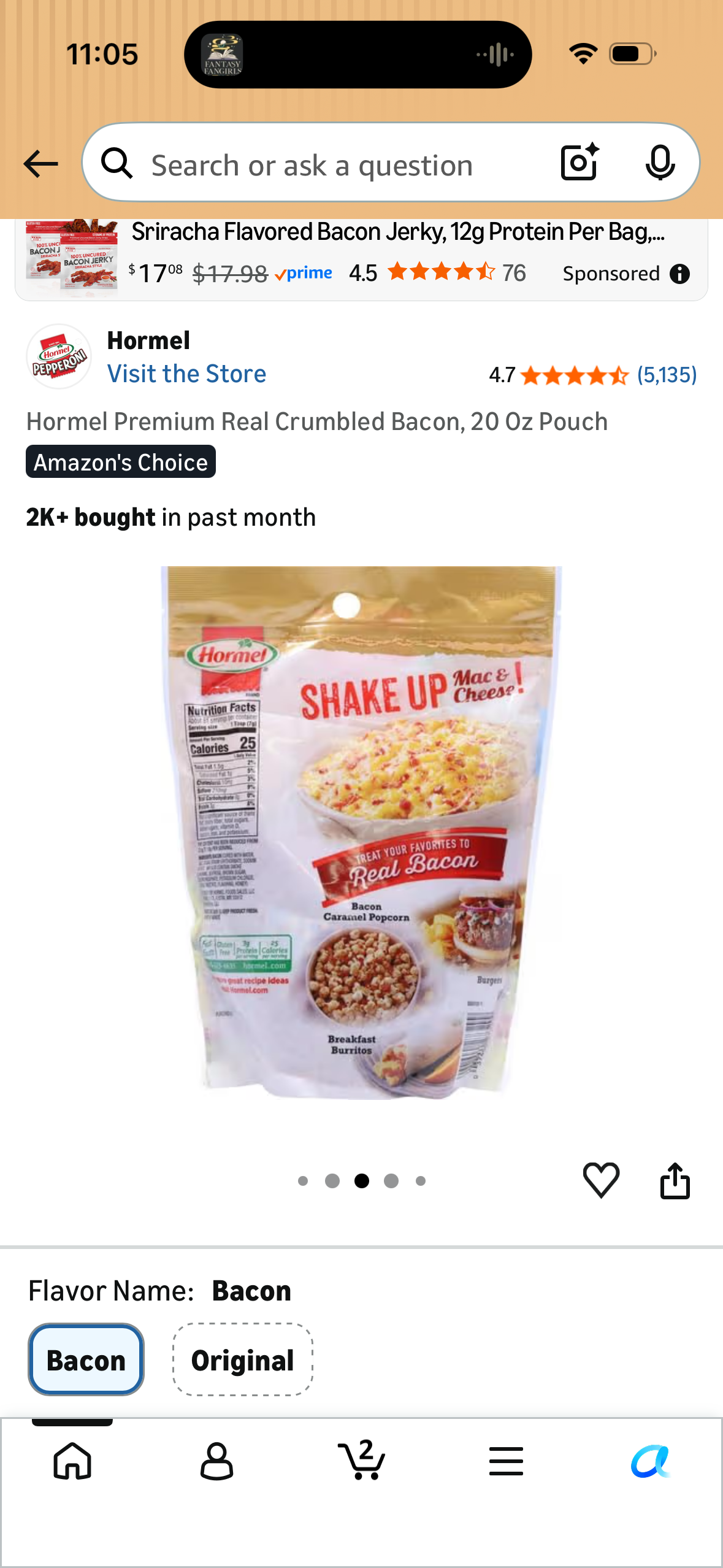 Hormel Premium Real Crumbled Bacon, 20 Oz Pouch