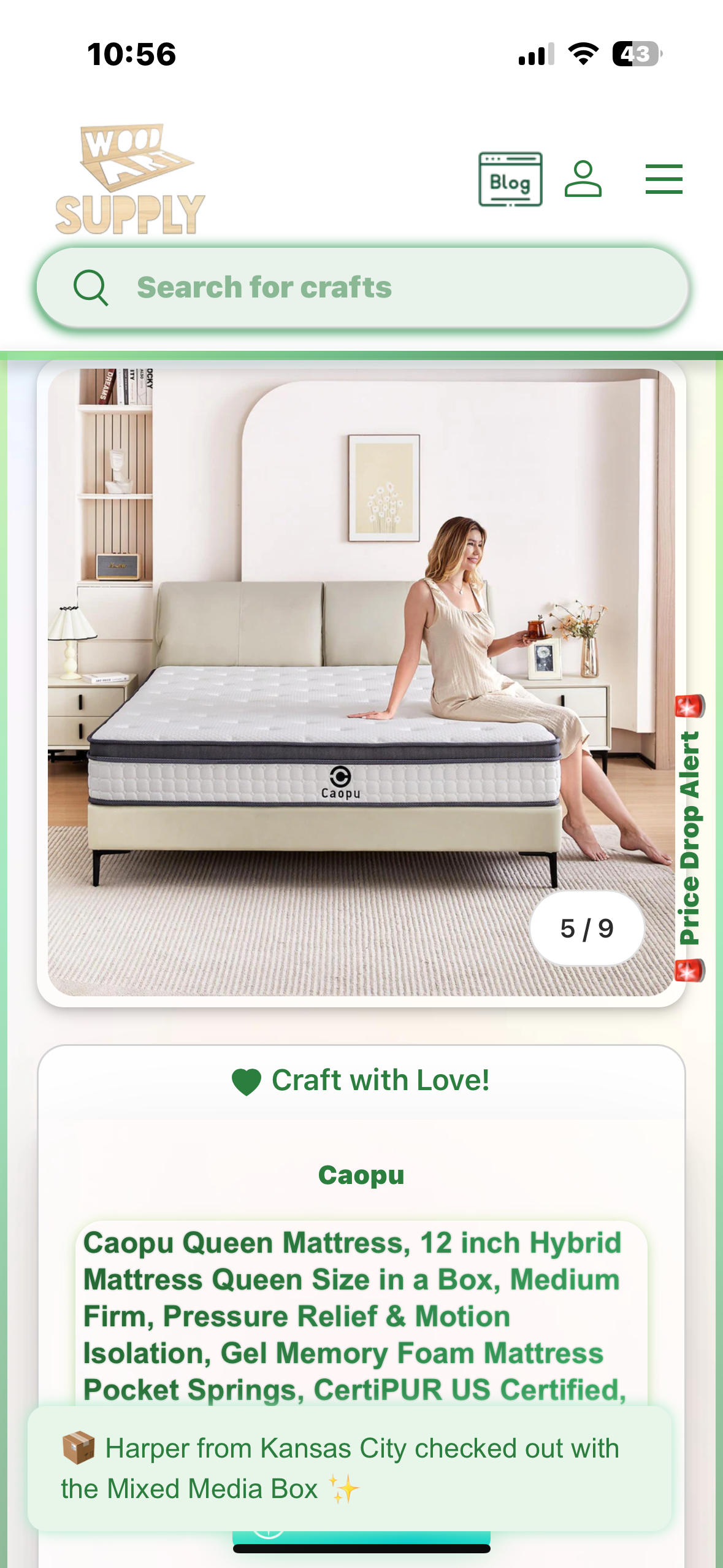Queen Size Mattress, 12” (B1096)