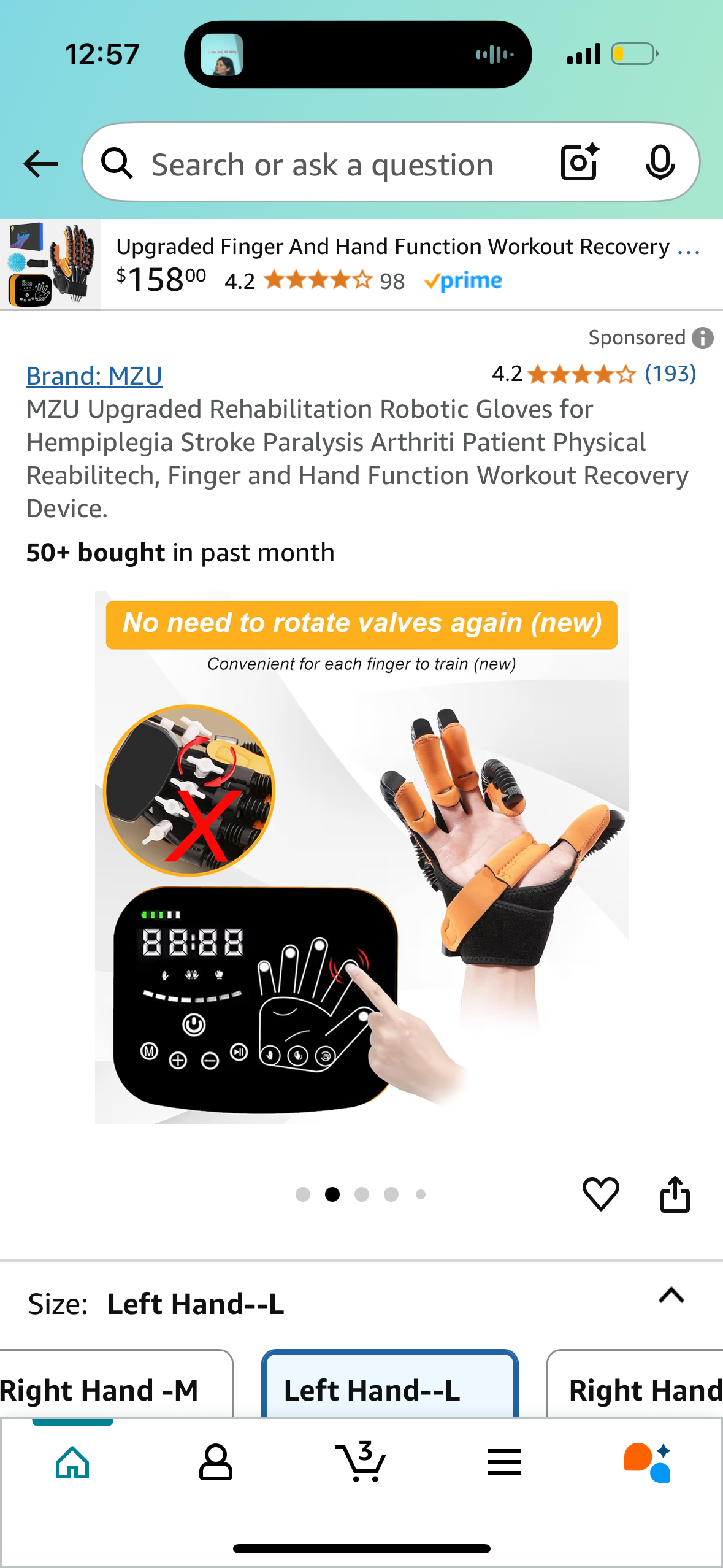 MZU Upgraded Rehabilitation Robotic Gloves for Hempiplegia Stroke Paralysis Arthriti Patient Physical Reabilitech, Finger and Hand Function Workout Recovery Device.