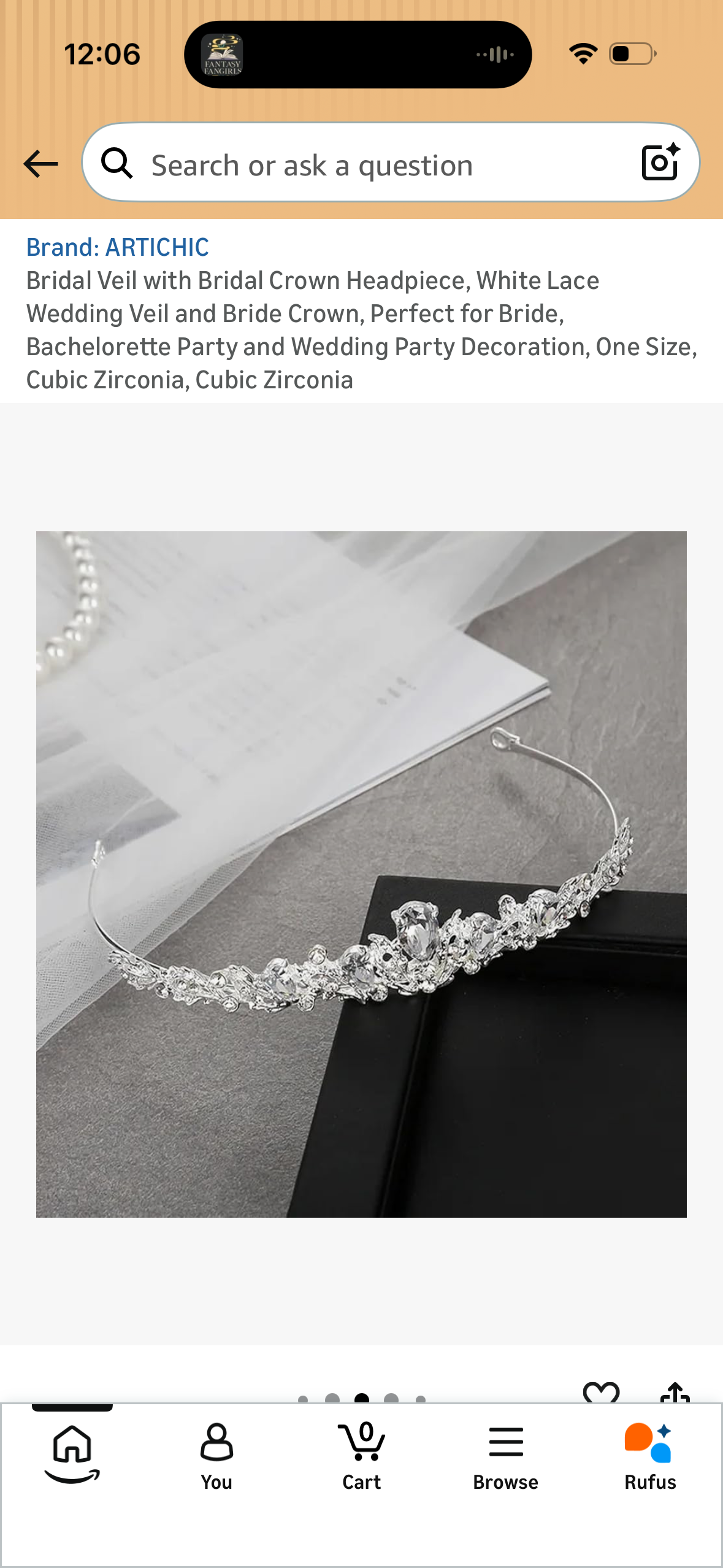 Bridal Veil with Bridal Crown Headpiece, White Lace Wedding Veil and Bride Crown, Perfect for Bride, Bachelorette Party and Wedding Party Decoration, One Size, Cubic Zirconia, Cubic Zirconia