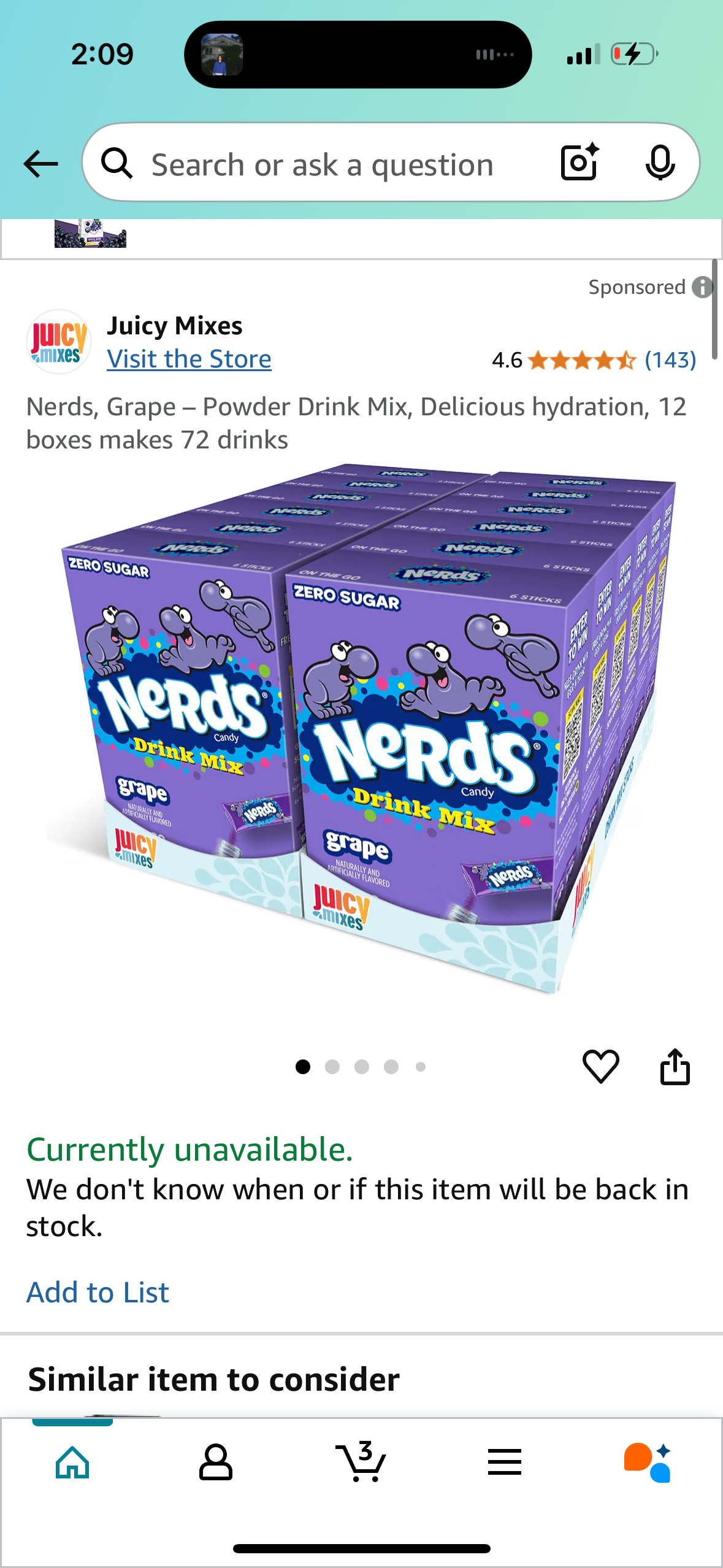 Nerds, Grape – Powder Drink Mix, Delicious hydration, 12 boxes makes 72 drinks