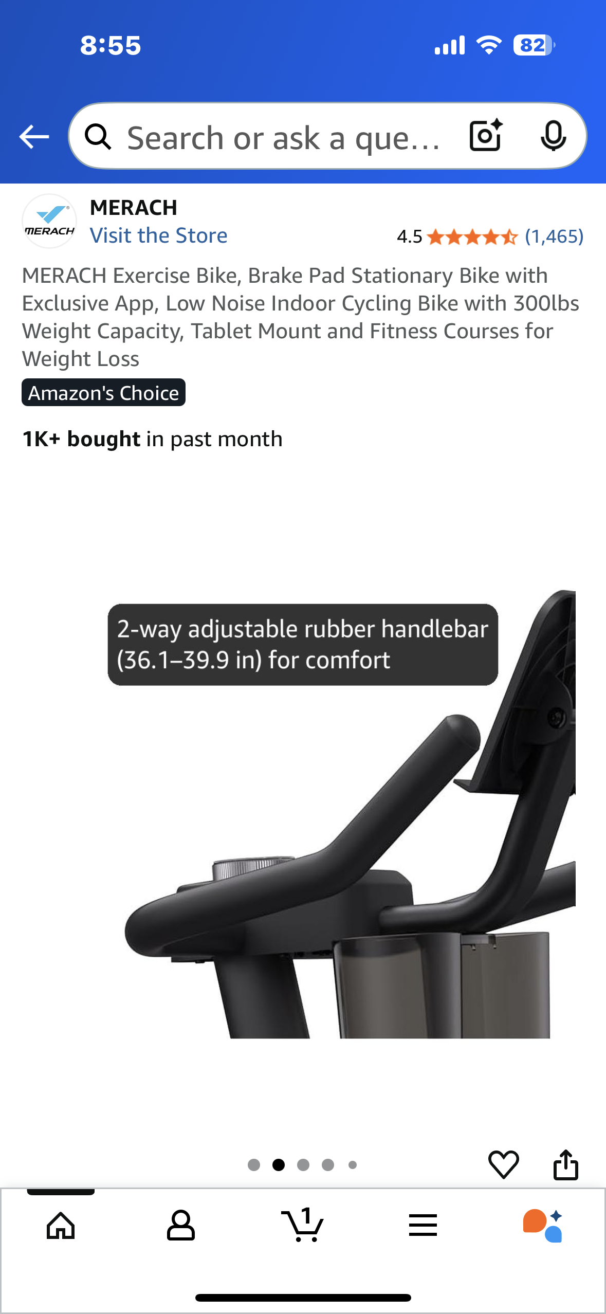 MERACH Stationary Exercise Bike, Low Noise Indoor Cycling Bike with 300lbs Weight Capacity, Tablet Mount and Fitness Courses for Weight Loss (W517))