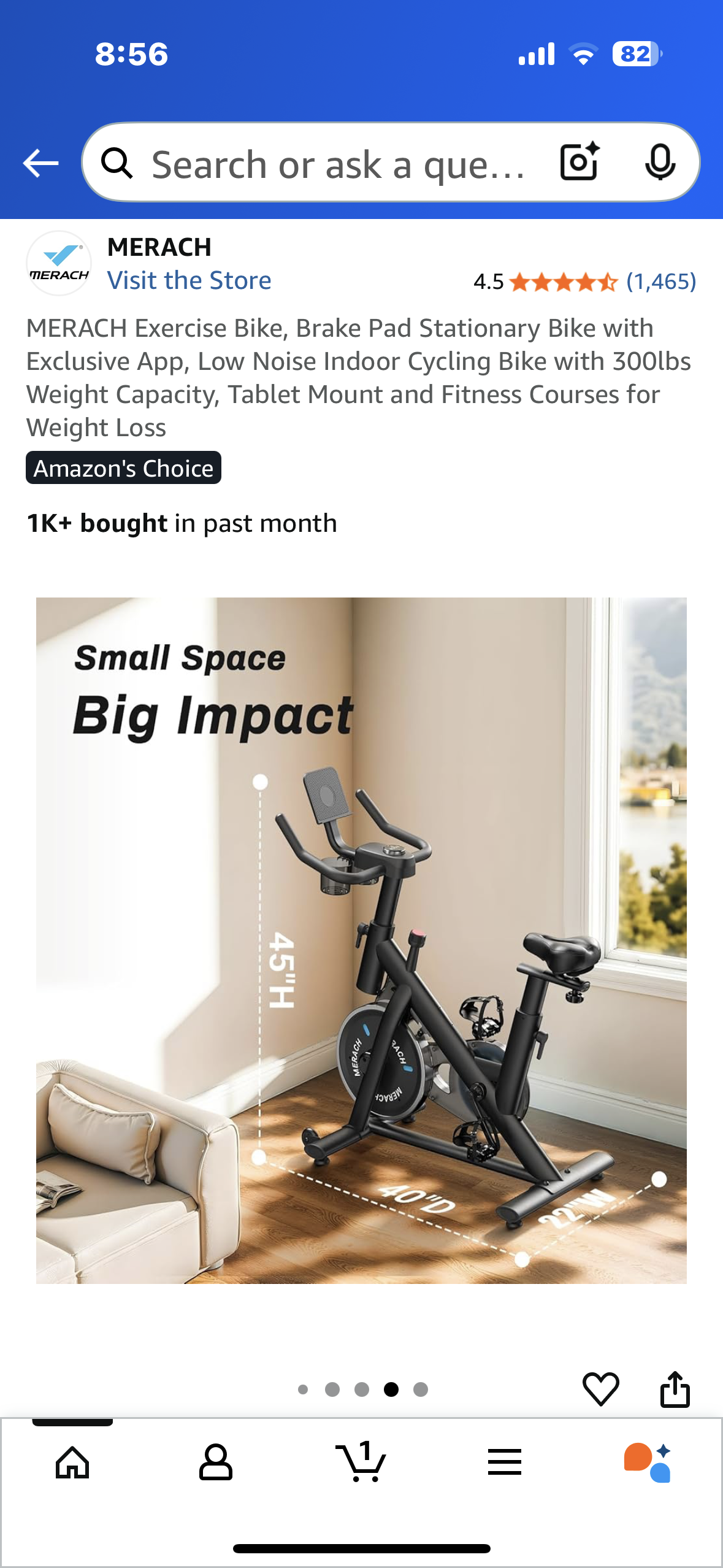 MERACH Stationary Exercise Bike, Low Noise Indoor Cycling Bike with 300lbs Weight Capacity, Tablet Mount and Fitness Courses for Weight Loss (W517))