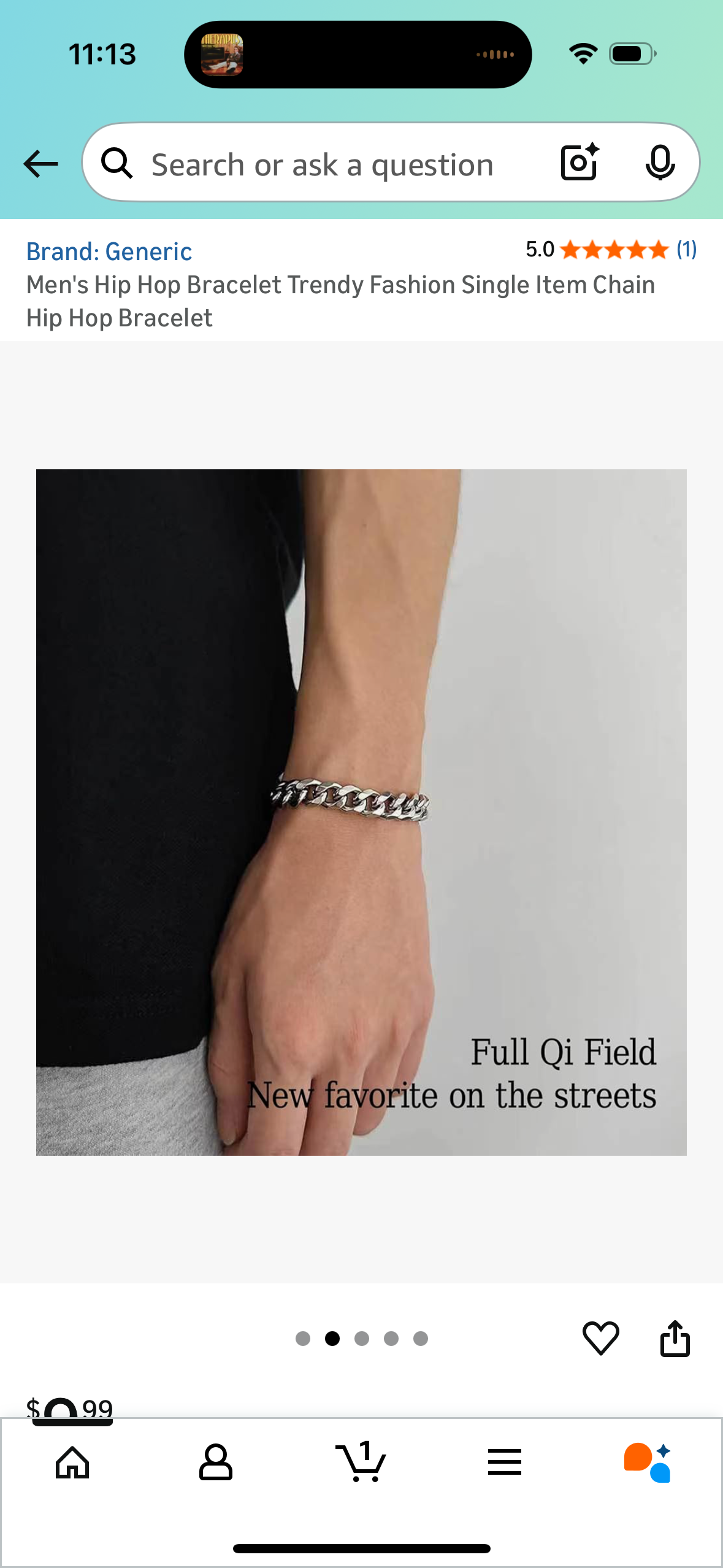 Men's Hip Hop Bracelet Trendy Fashion Single Item Chain Hip Hop Bracelet