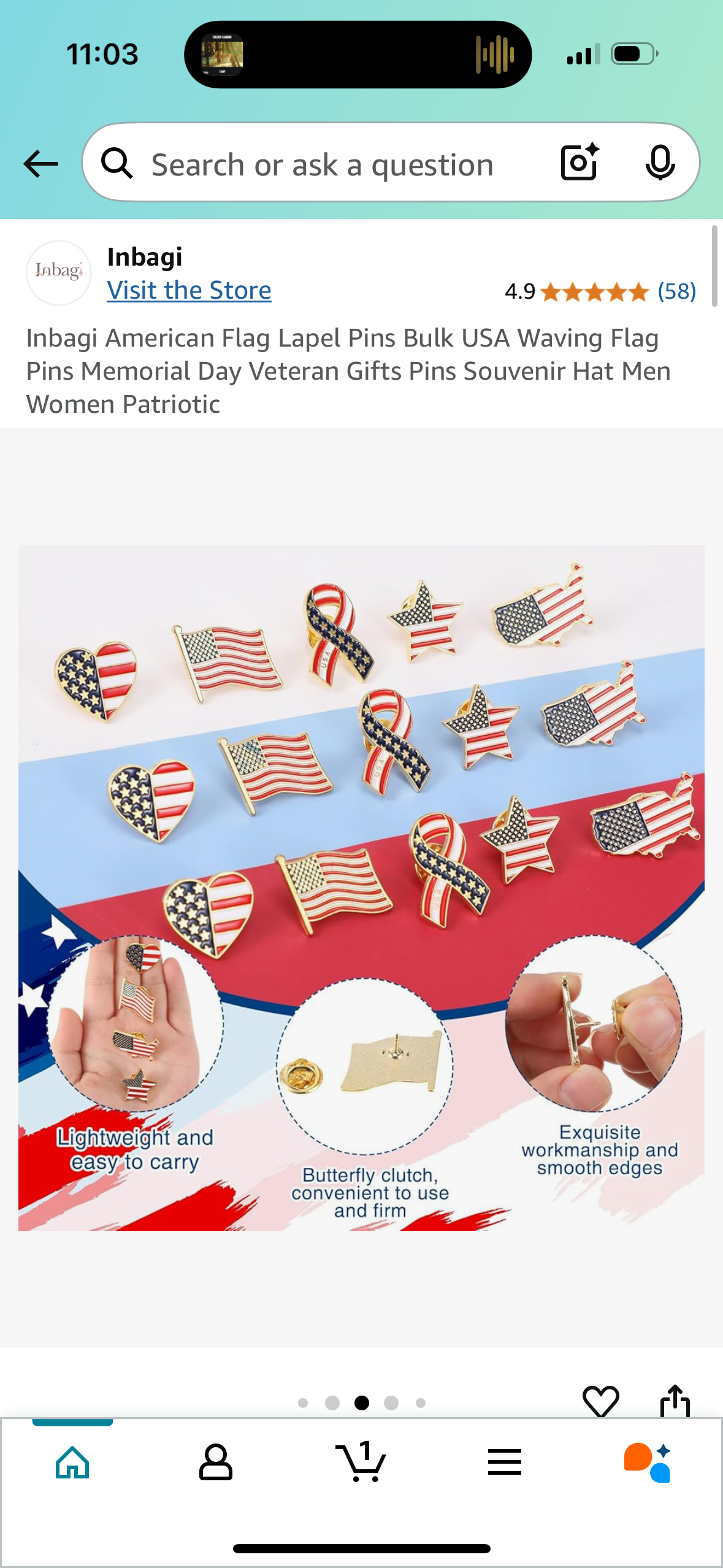 Inbagi American Flag Lapel Pins Bulk USA Waving Flag Pins Memorial Day Veteran Gifts Pins Souvenir Hat Men Women Patriotic