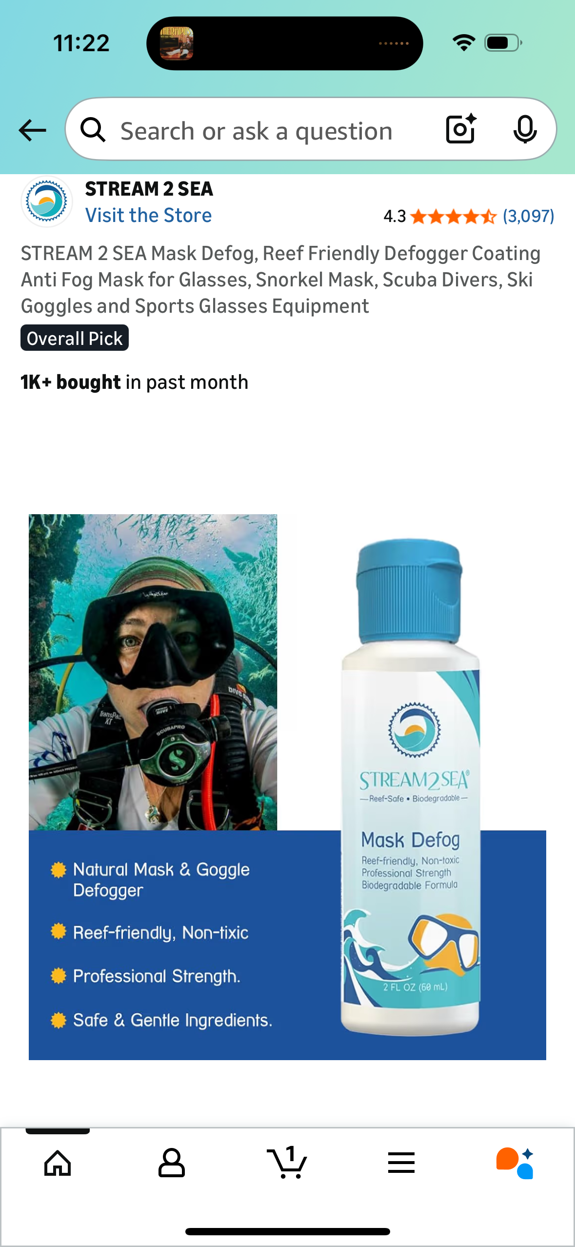 STREAM 2 SEA Mask Defog, Reef Friendly Defogger Coating Anti Fog Mask for Glasses, Snorkel Mask, Scuba Divers, Ski Goggles and Sports Glasses Equipment