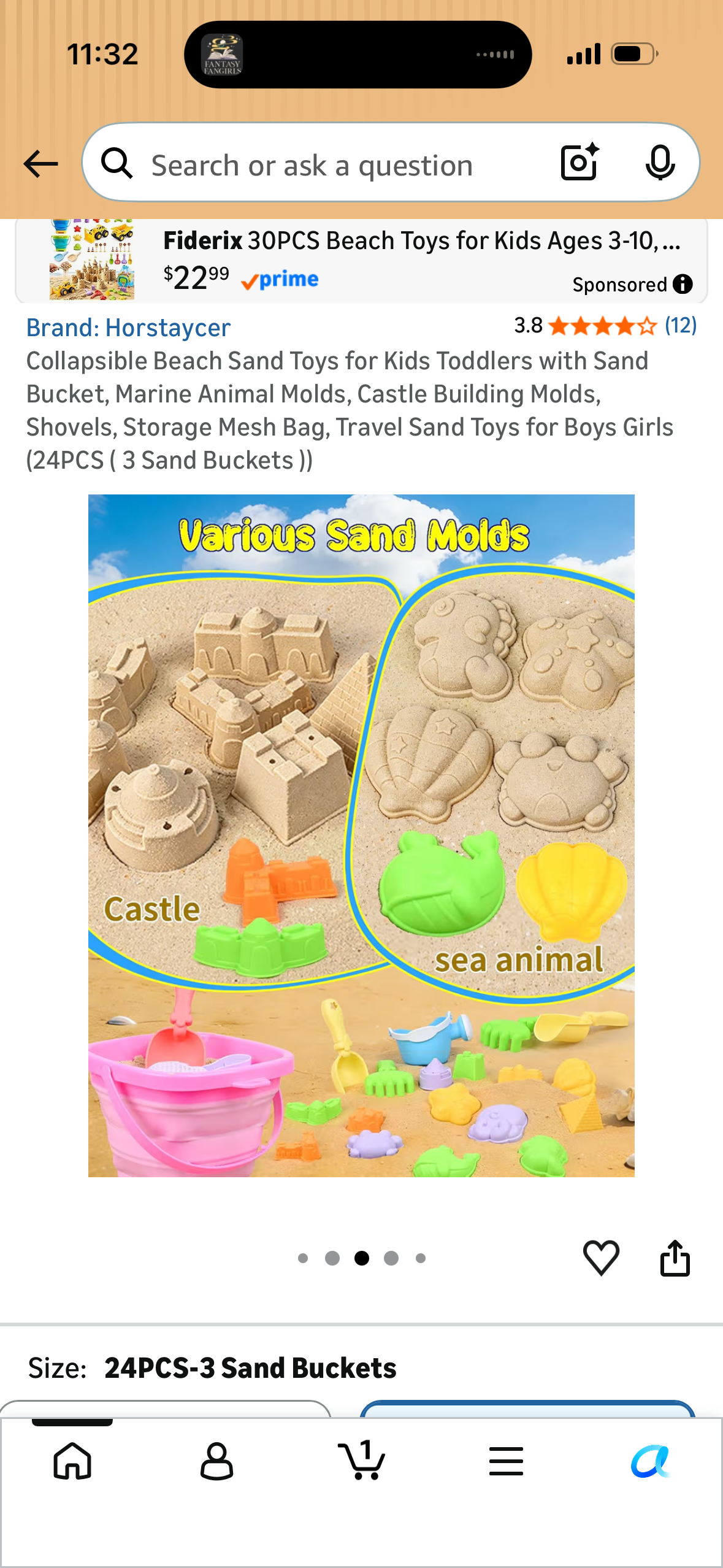Collapsible Beach Sand Toys for Kids Toddlers with Sand Bucket, Marine Animal Molds, Castle Building Molds, Shovels, Storage Mesh Bag, Travel Sand Toys for Boys Girls (24PCS ( 3 Sand Buckets ))