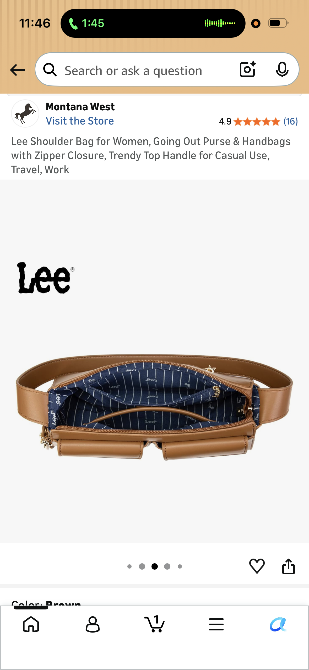 Lee Shoulder Bag for Women, Going Out Purse & Handbags with Zipper Closure, Trendy Top Handle for Casual Use, Travel, Work