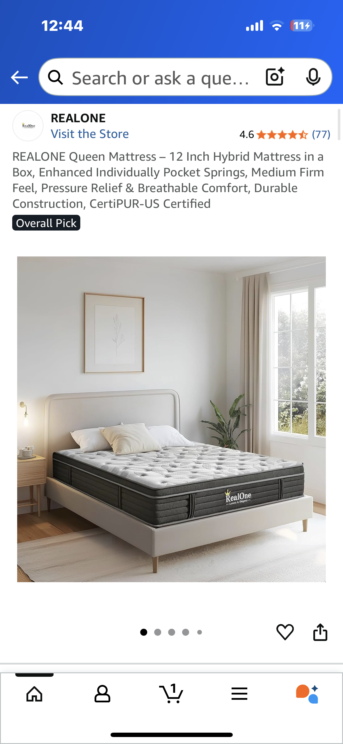 Open Queen Size Mattress, 12” (B1100)