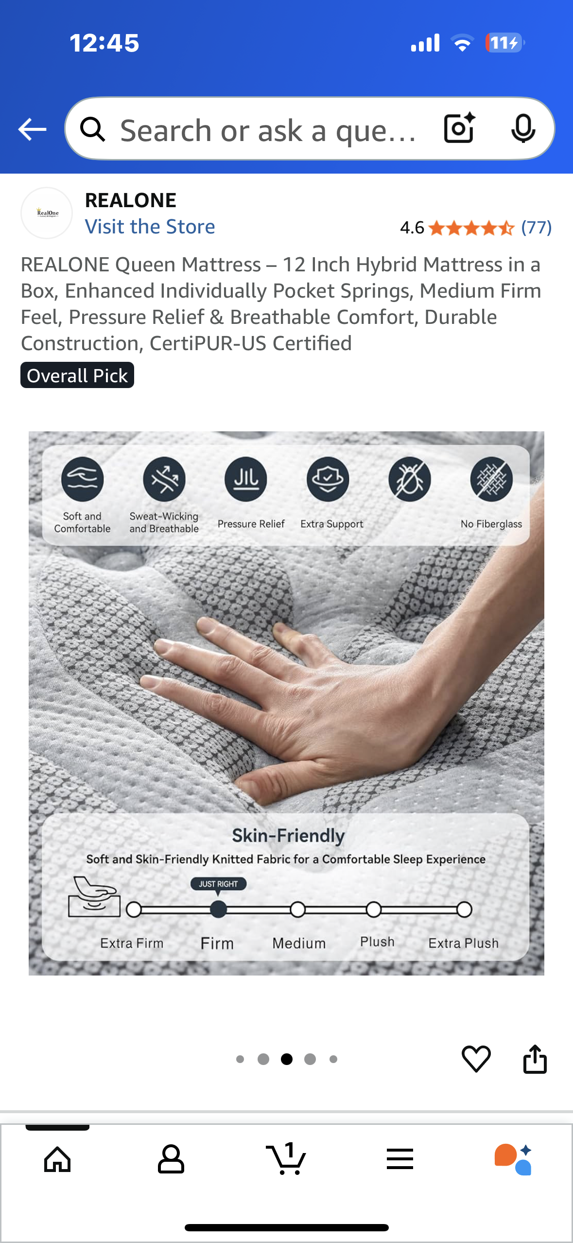 Open Queen Size Mattress, 12” (B1100)