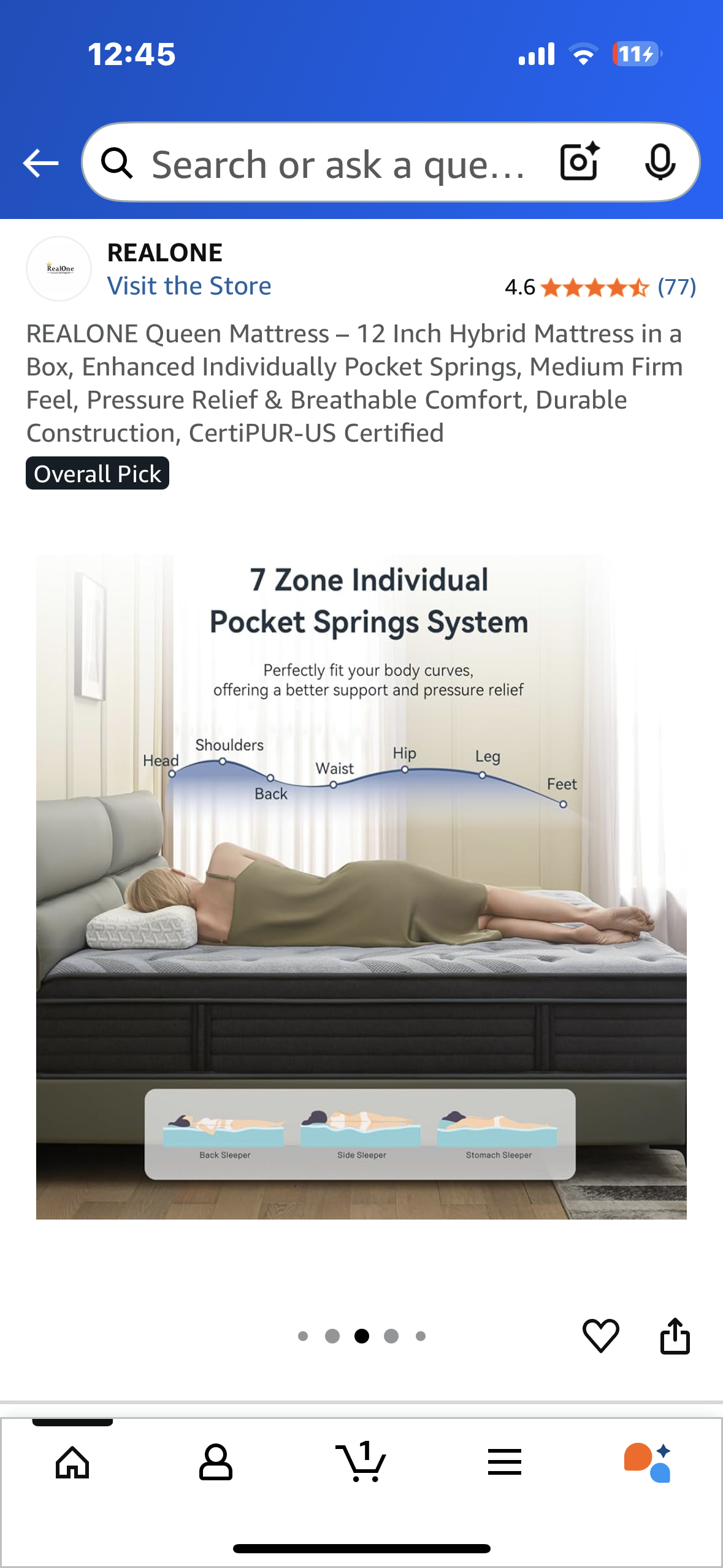 Open Queen Size Mattress, 12” (B1100)
