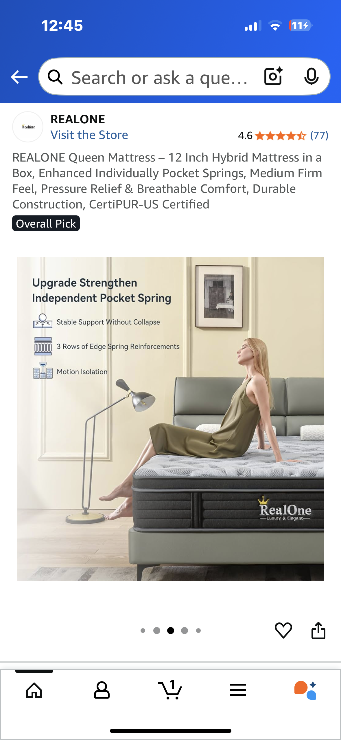 Open Queen Size Mattress, 12” (B1100)