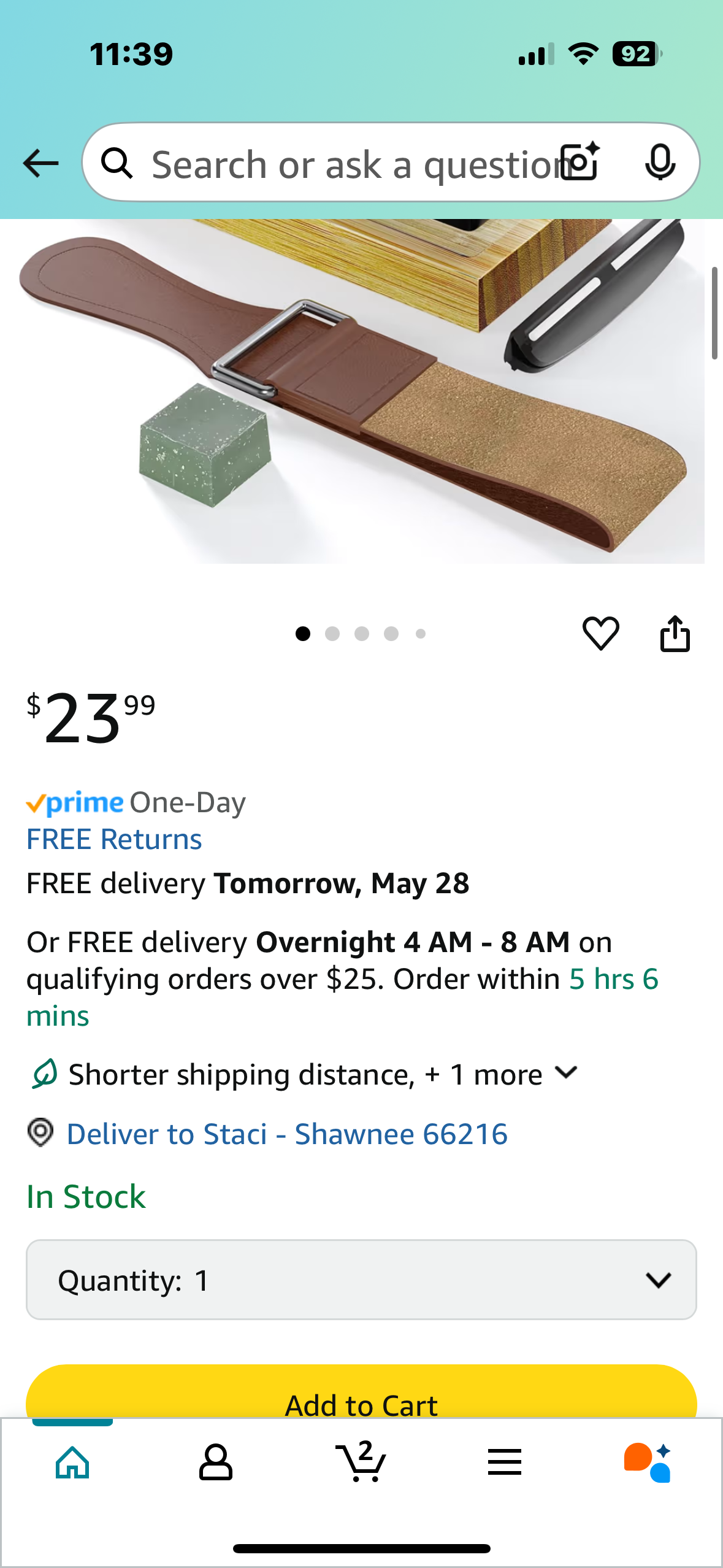 Sharpening Stone - Ideal Whetstone & Tumbler Knife Sharpener - Leather Strop Kit with Sharpening - Gifts for Men who Have Everything