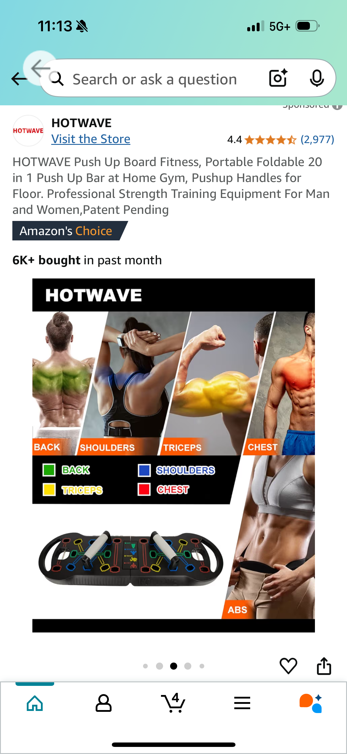 HOTWAVE Push Up Board Fitness, Portable Foldable 20 in 1 Push Up Bar at Home Gym, Pushup Handles for Floor. Professional Strength Training Equipment For Man and Women