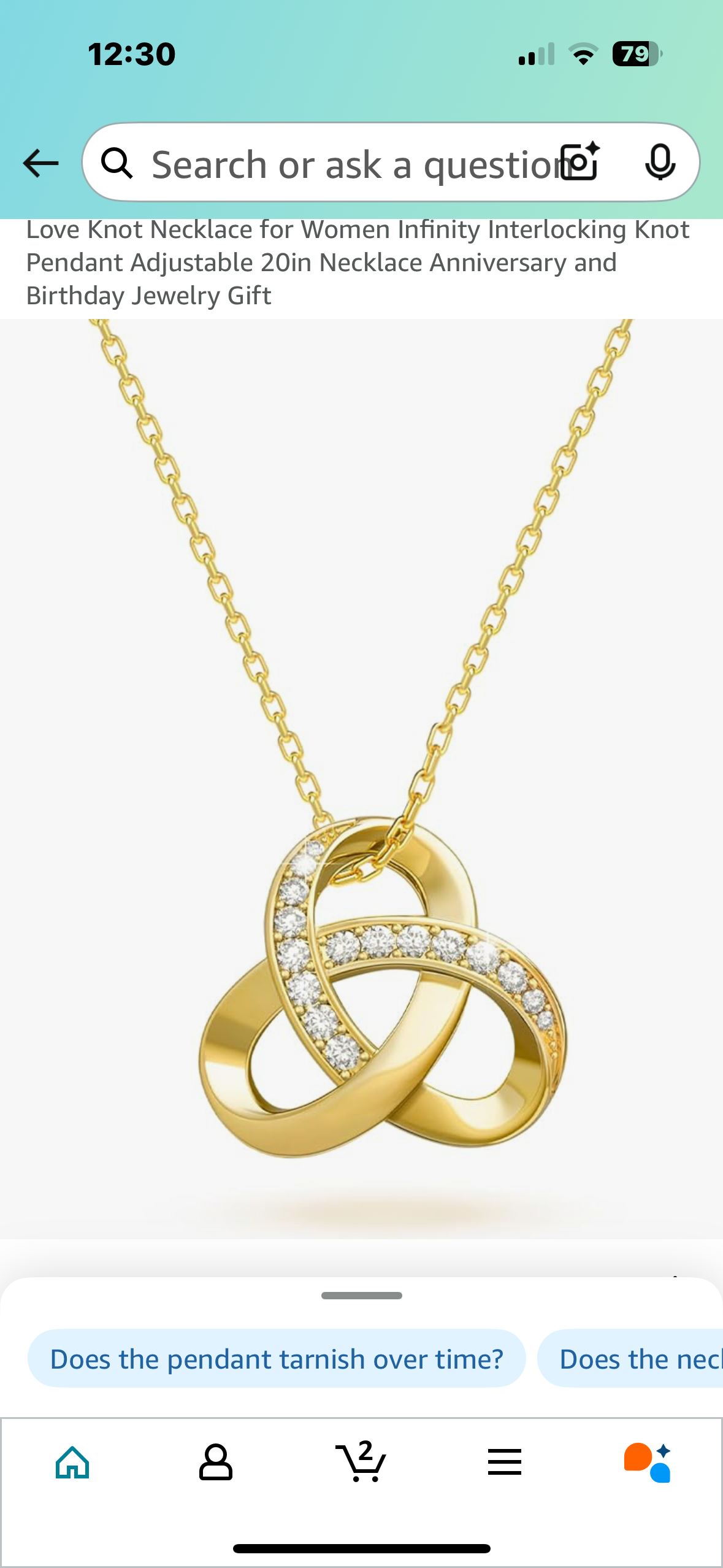 Love Knot Necklace for Women Infinity Interlocking Knot Pendant Adjustable 20in Necklace Anniversary and Birthday Jewelry Gift