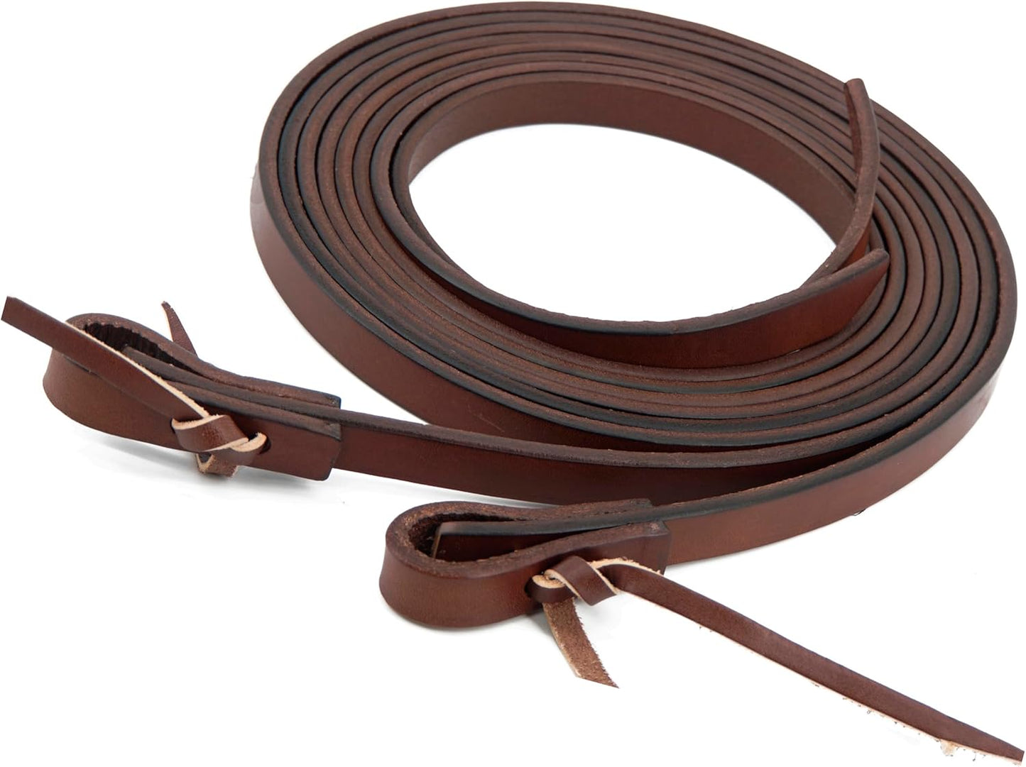 QMYBROW Western Horse Split Reins, Heavy Harness Leather, 5/8" x 7', Brown