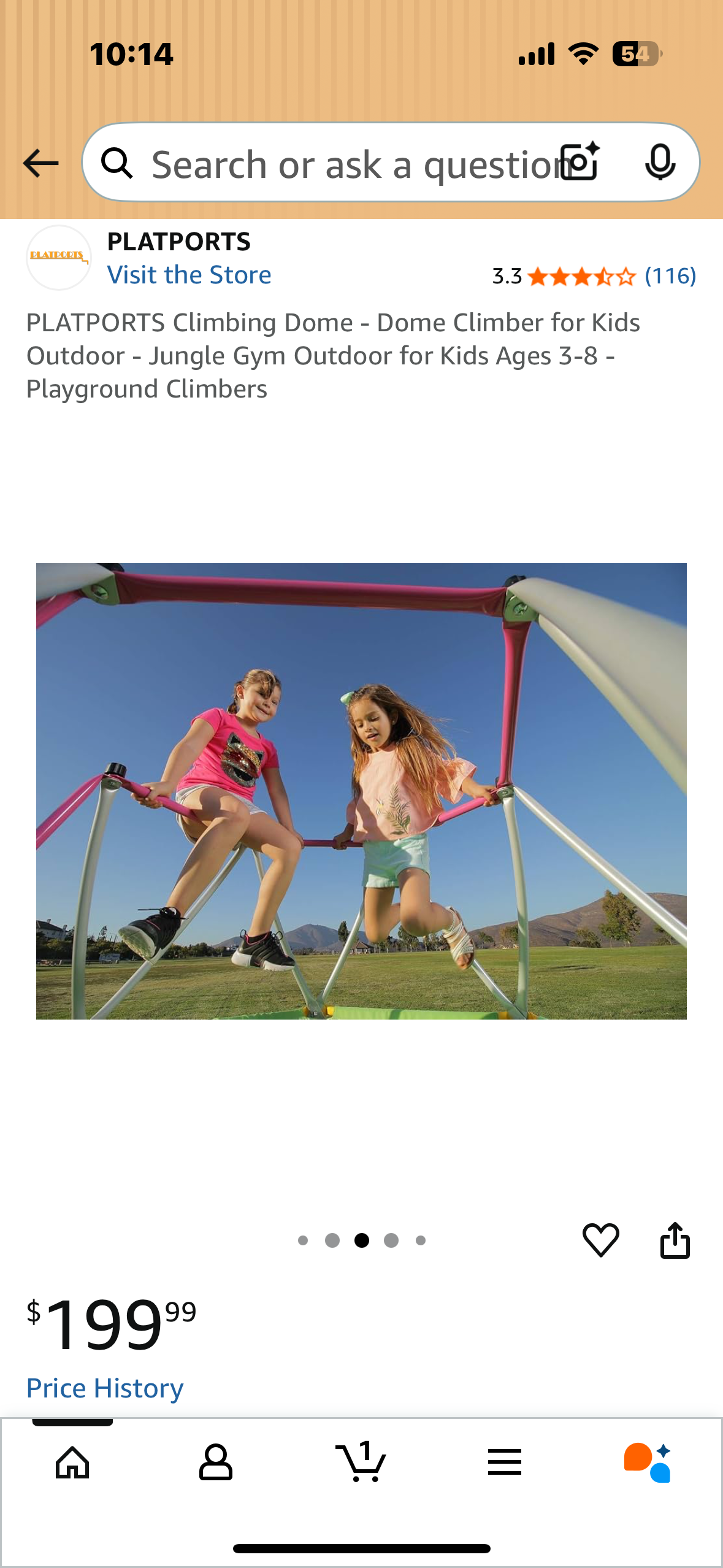 PLATPORTS Climbing Dome with Slide - Dome Climber for Kids Outdoor - Jungle Gym Outdoor for Kids Ages 3-8 - Playground Climbers (W519)