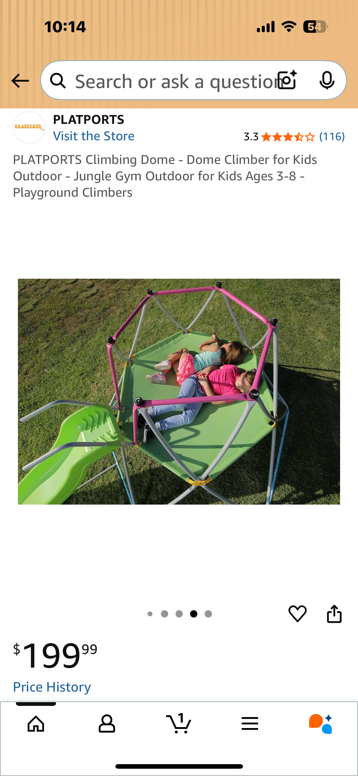 PLATPORTS Climbing Dome with Slide - Dome Climber for Kids Outdoor - Jungle Gym Outdoor for Kids Ages 3-8 - Playground Climbers (W519)