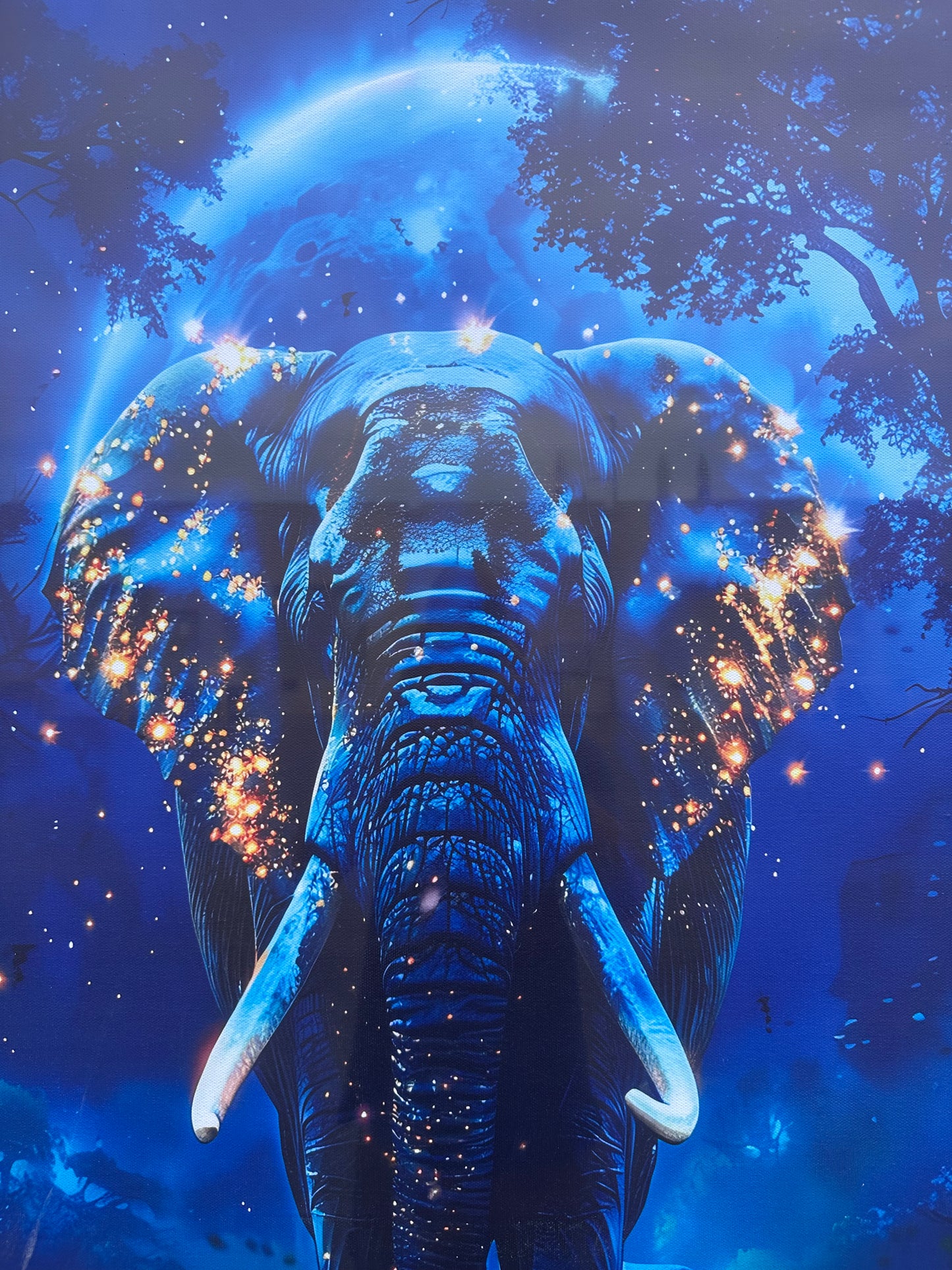 Flintis Large Elephant Framed Wall Art Canvas, Abstract Animal Canvas Painting Framed for Living Room, Bathroom Master Bedroom, Office, 60L X 30W (L1030)