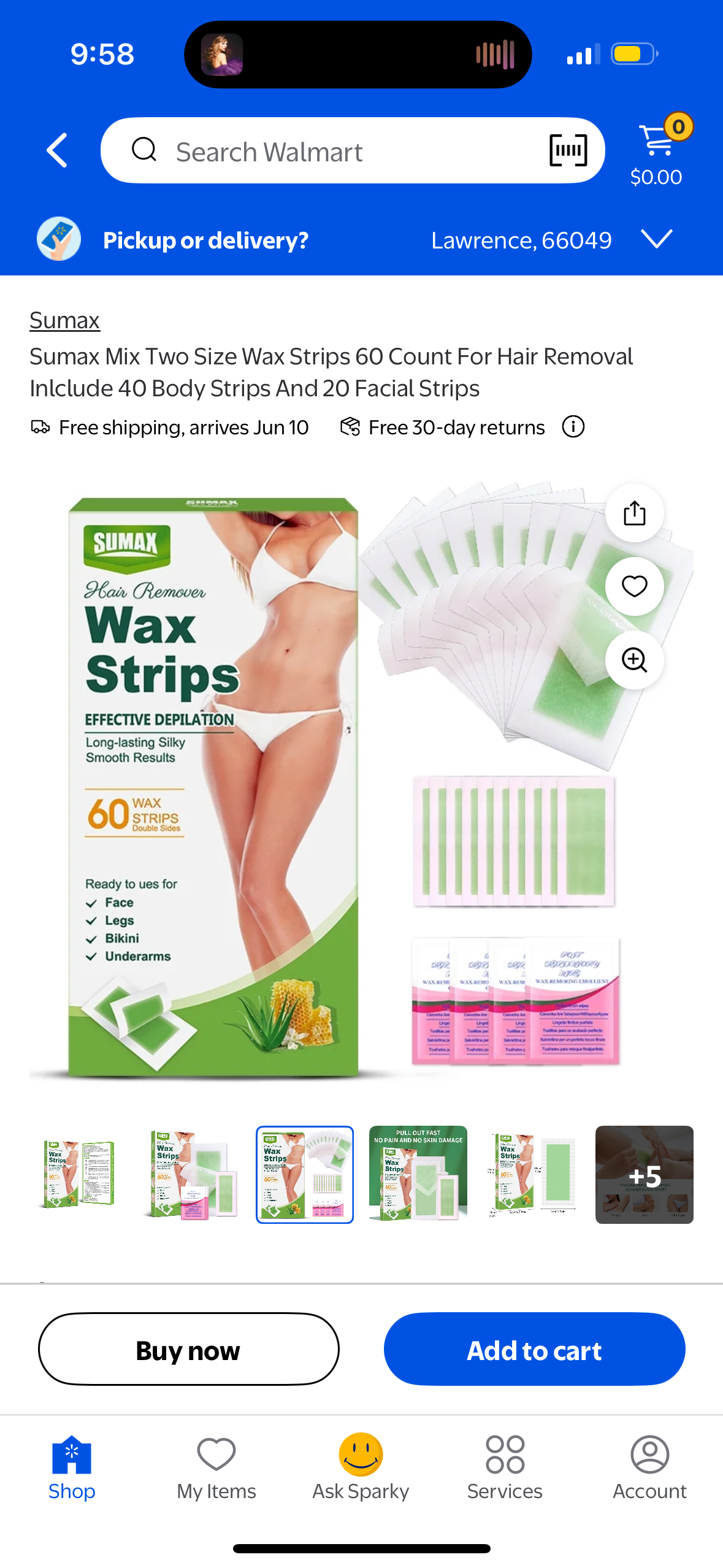 New Sumax Wax Strips 60 counts, Waxing Strips, Wax strips for Hair Removal, Wax kit including 40 Body trips and 20 Facial Strips, Hair Removal Body Wax Strips for Face, Arms, Legs, Underarms, and Bikini, Bikini Wax Kit for Women