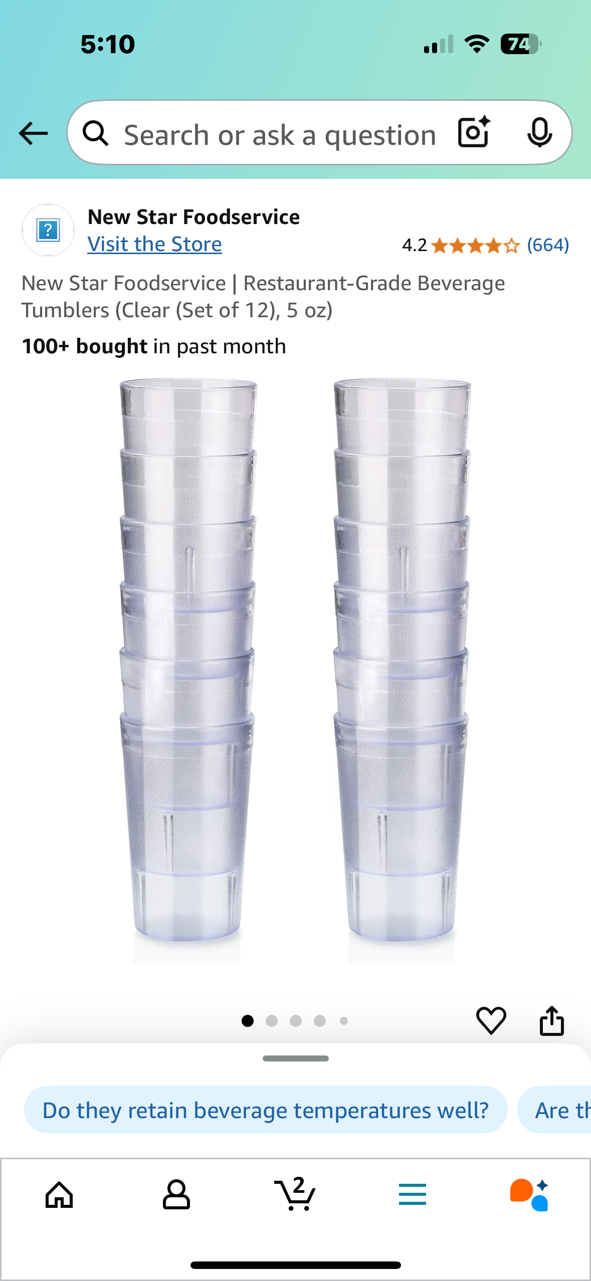 New Star Foodservice | Restaurant-Grade Beverage Tumblers (Clear (Set of 12), 5 oz