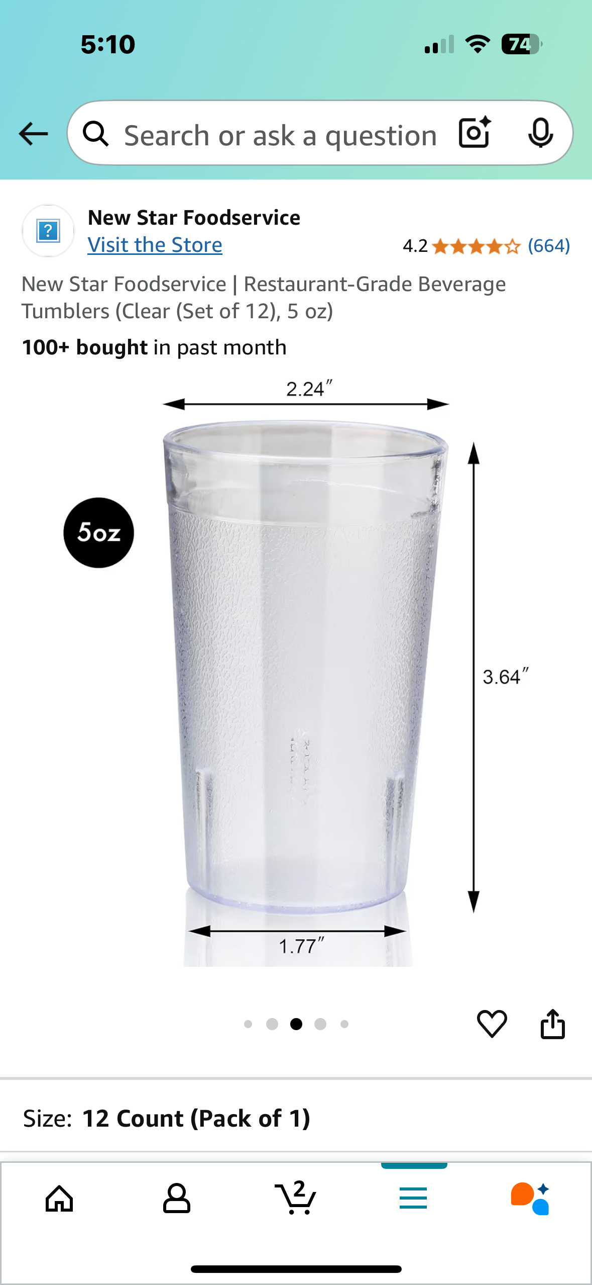 New Star Foodservice | Restaurant-Grade Beverage Tumblers (Clear (Set of 12), 5 oz
