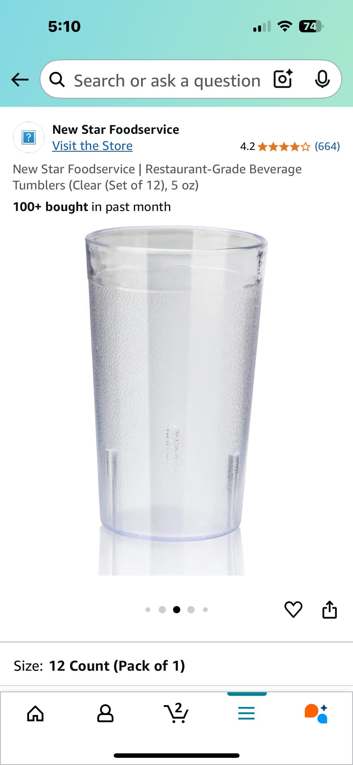 New Star Foodservice | Restaurant-Grade Beverage Tumblers (Clear (Set of 12), 5 oz