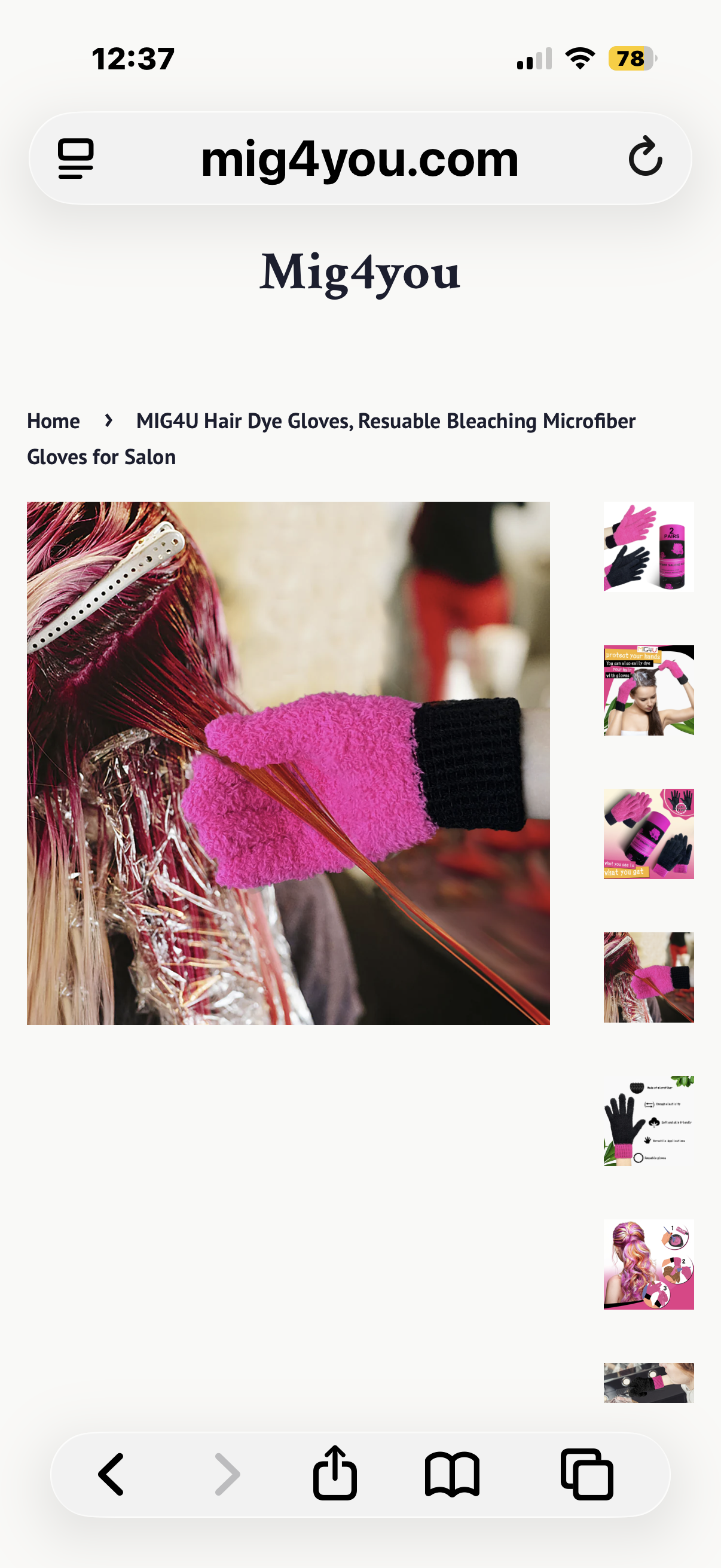 MIG4U 2 Pairs Hair Dye Gloves Microfiber, Blend Bleach Glove for Hair Salon Supplies - Reusable Gloves for Hair Coloring & Dyeing