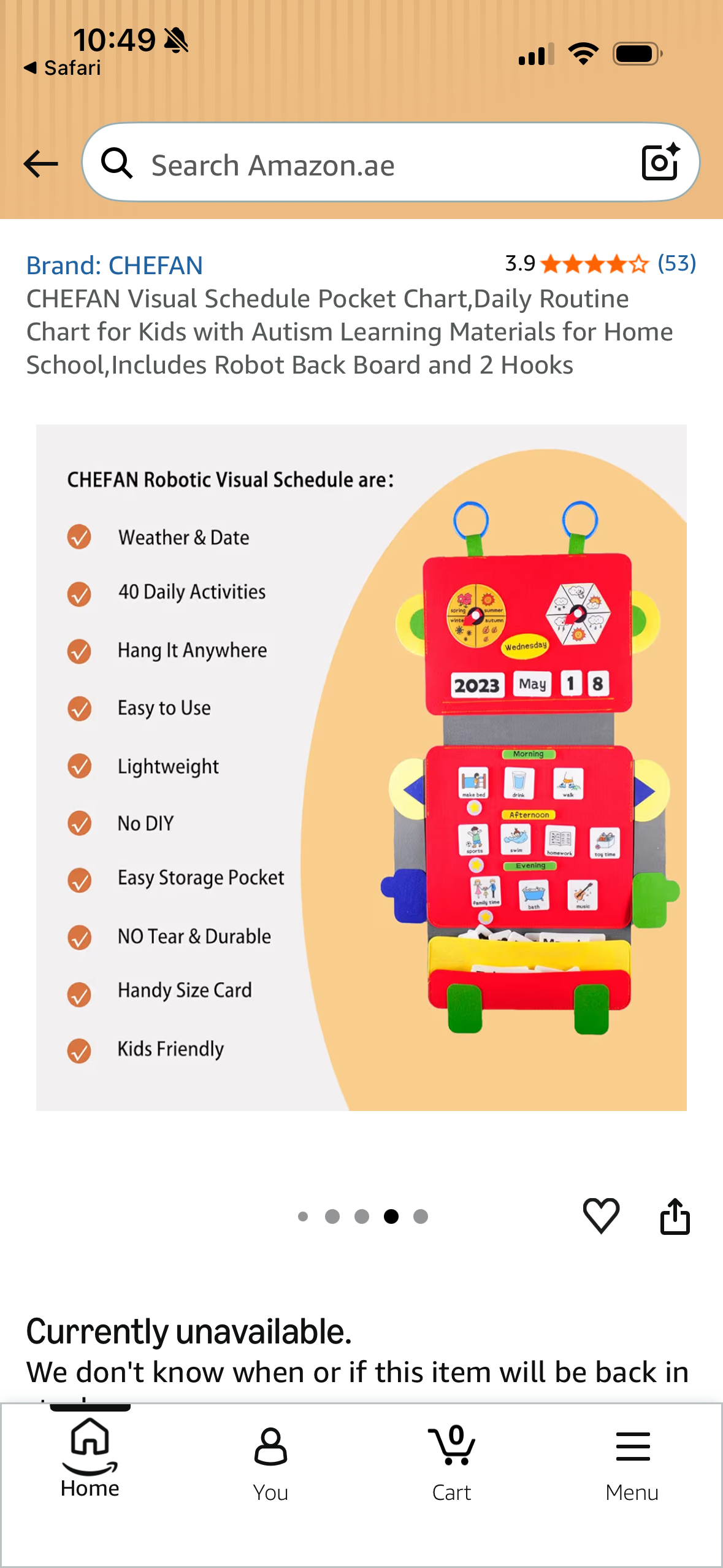CHEFAN Visual Schedule Pocket Chart,Daily Routine Chart for Kids with Autism Learning Materials for Home School,Includes Robot Back Board and 2 Hooks