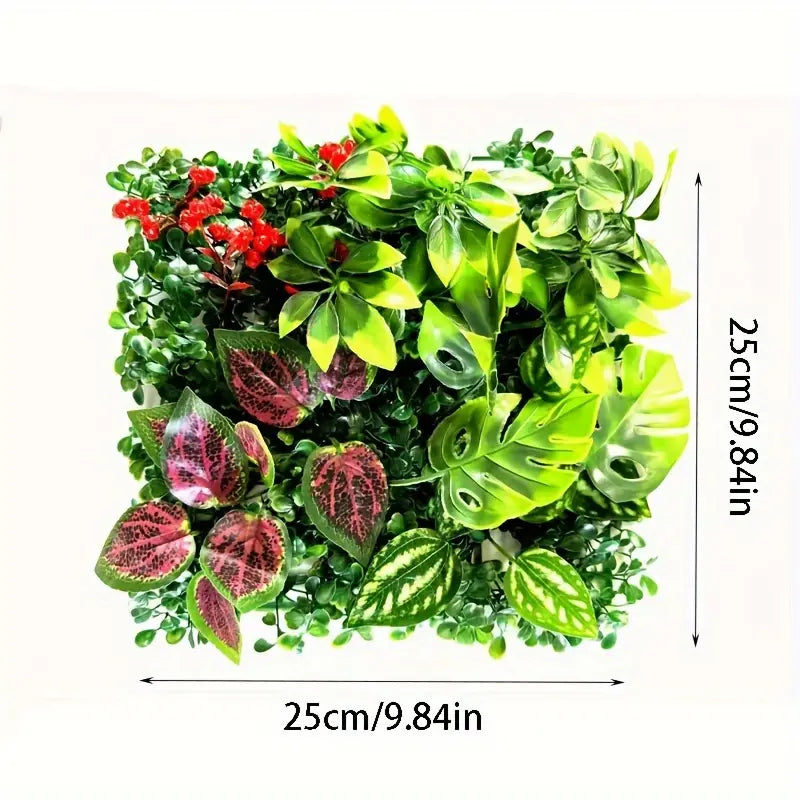 6 Pack Artificial Plant and Grass Panels, 25cm x 25cm