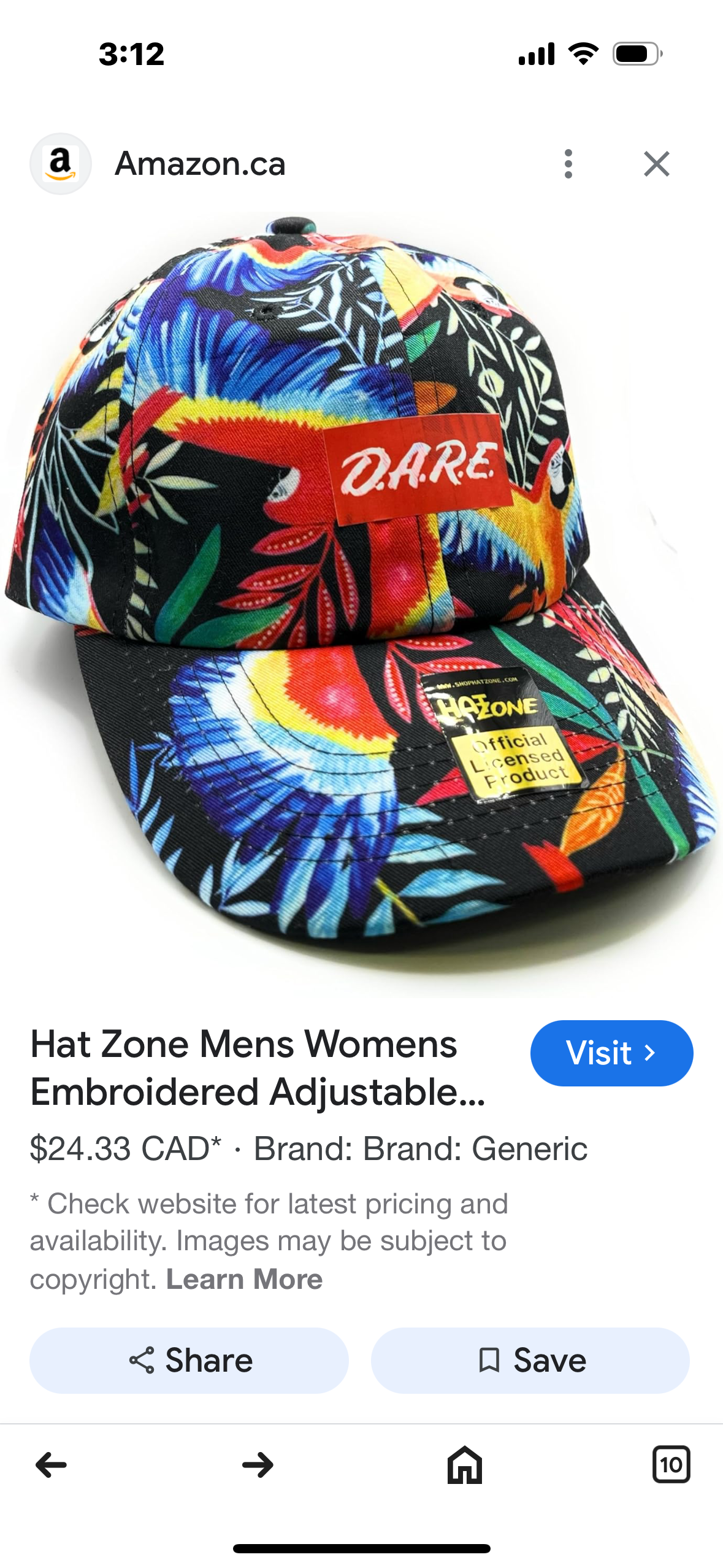 Hat Zone Mens Womens Embroidered Adjustable Dad Hat