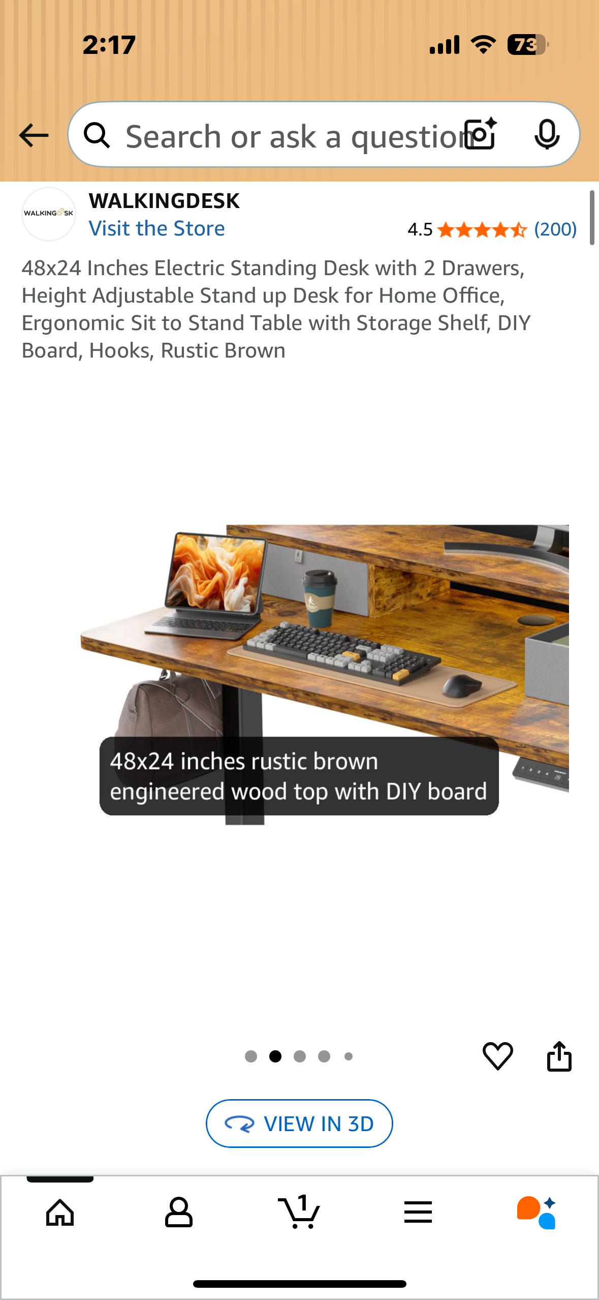 48”x 24” Electric Standing Desk with 2 Drawers, Height Adjustable Stand up Desk for Home Office, Ergonomic Sit to Stand Table with Storage Shelf, DIY Board, Hooks, Rustic Brown (O448)