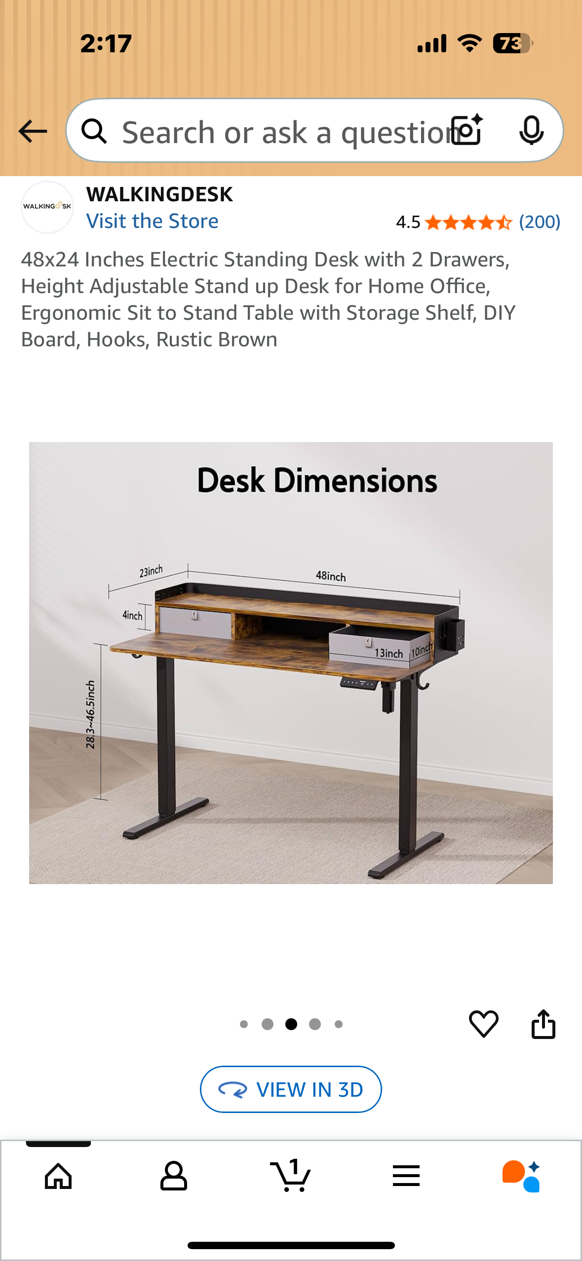 48”x 24” Electric Standing Desk with 2 Drawers, Height Adjustable Stand up Desk for Home Office, Ergonomic Sit to Stand Table with Storage Shelf, DIY Board, Hooks, Rustic Brown (O448)